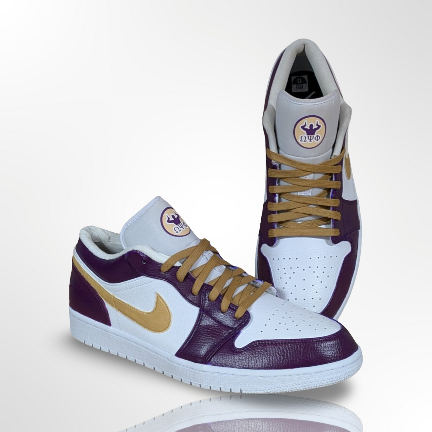Omega Psi Phi / Q Dog Customs Shoes - Jordan 1 Low - FREE SHIPPING