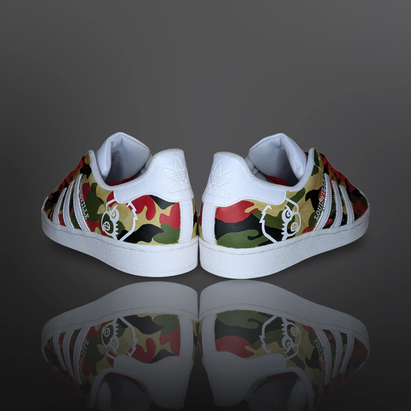 U of L ‘Camo Cards’ Custom Shoes - Adidas Superstar - FREE SHIPPING