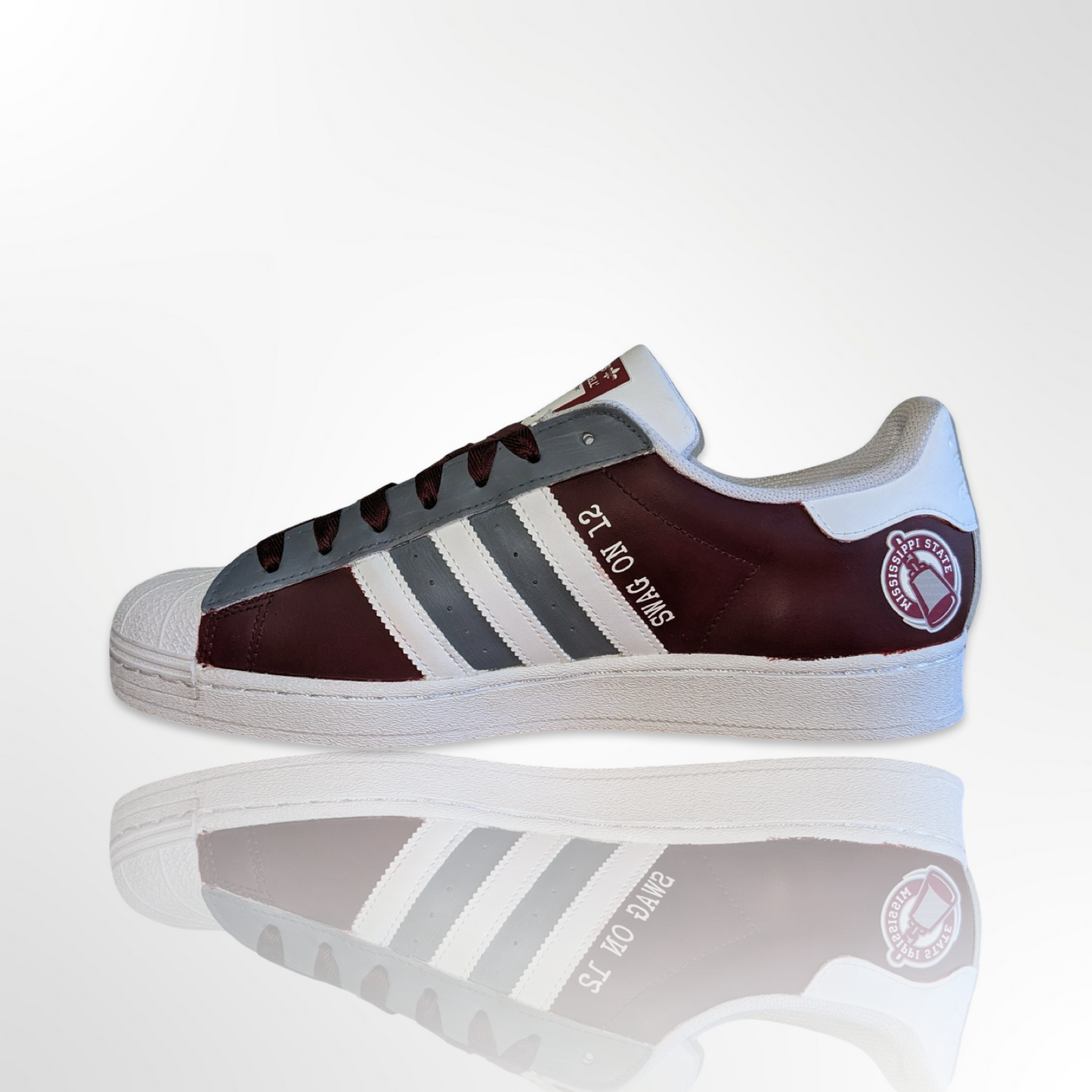 "Hail State Bulldogs" Custom Shoes - Adidas Superstar - FREE SHIPPING