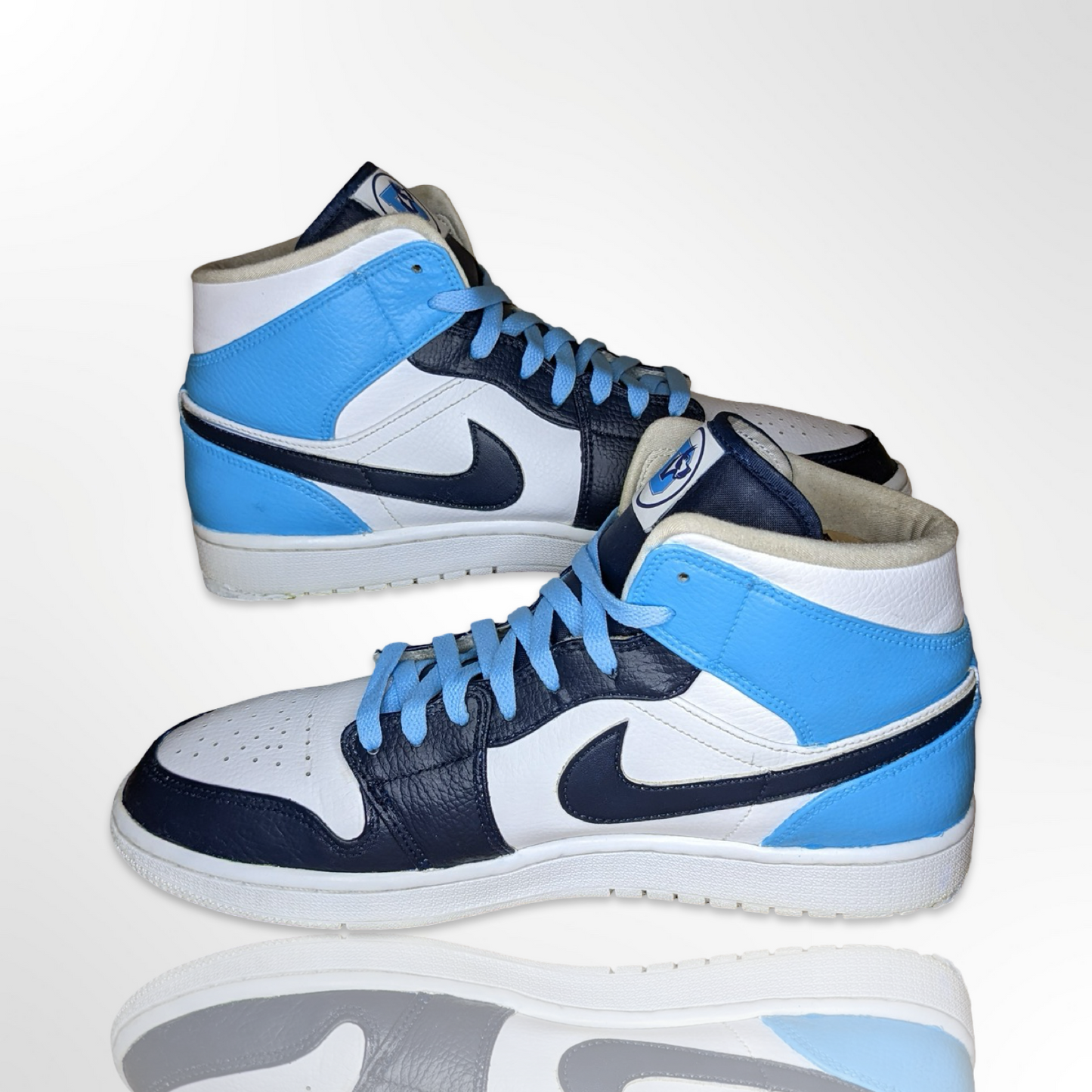 Navy Sky Custom Shoe - Air Jordan 1 Mid - FREE SHIPPING