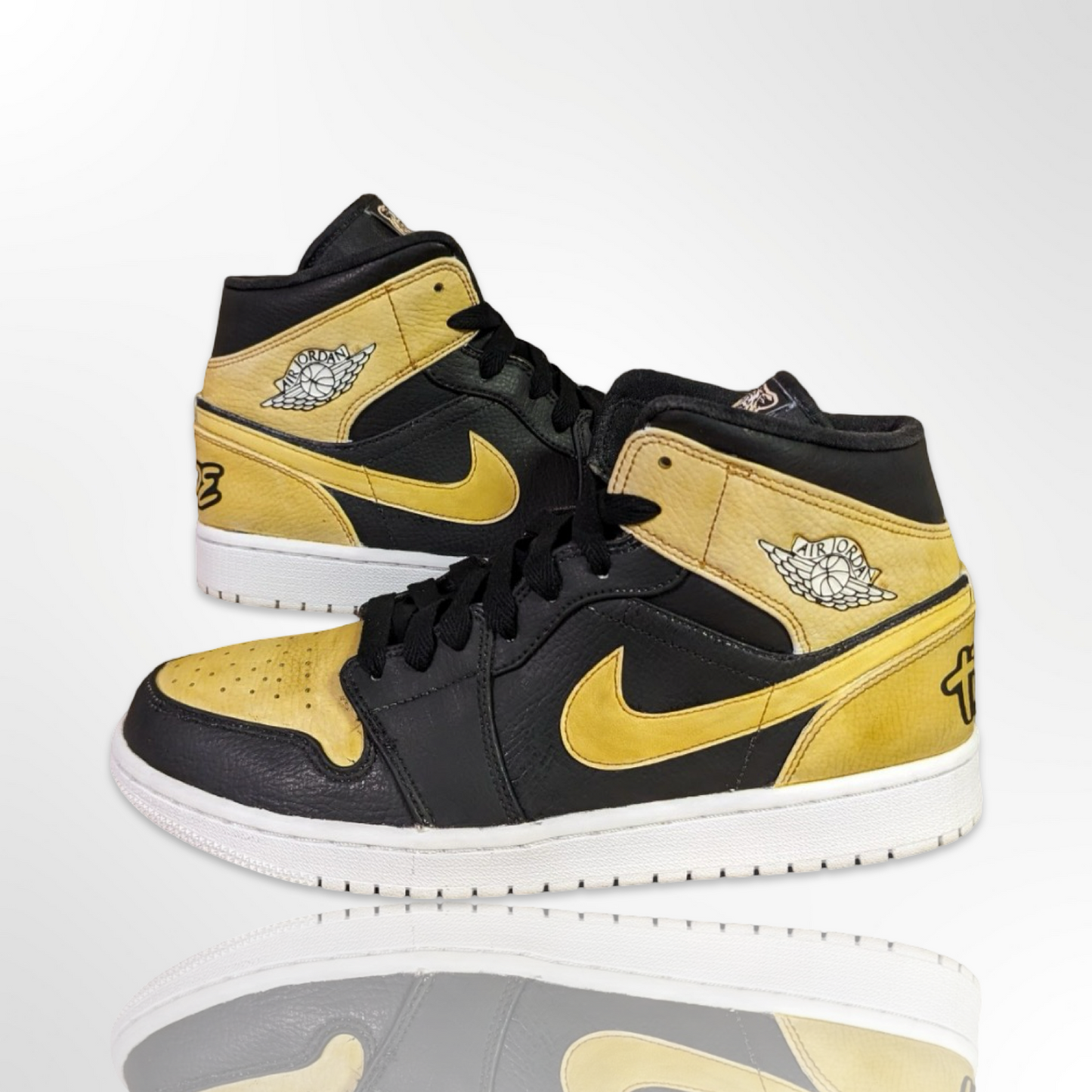 Murray High School "Tiger Pride" Custom Shoes - Air Jordan 1 Mid - FREE SHIPPING