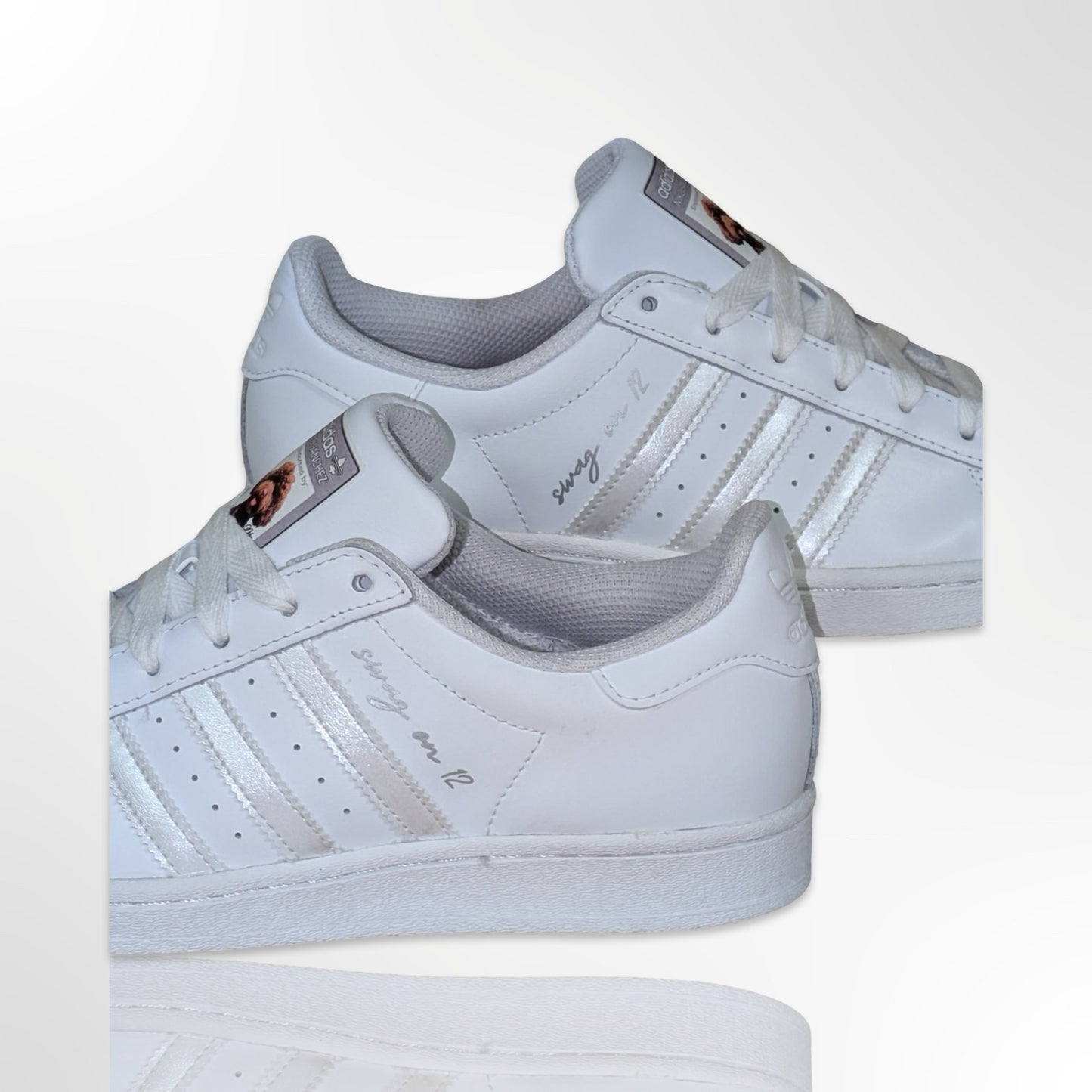 Wedding Reception Custom Shoes - Adidas Superstar Shell Toe - FREE SHIPPING