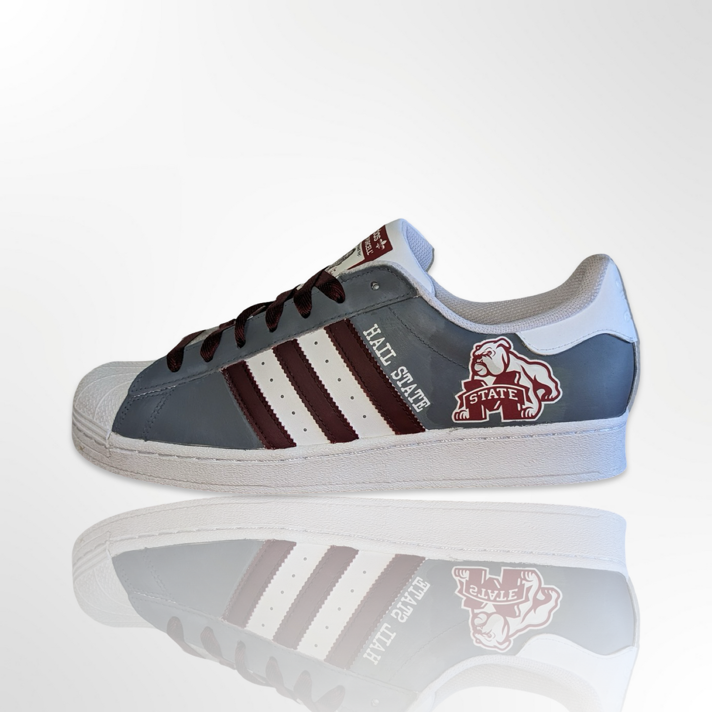 "Hail State Bulldogs" Custom Shoes - Adidas Superstar - FREE SHIPPING