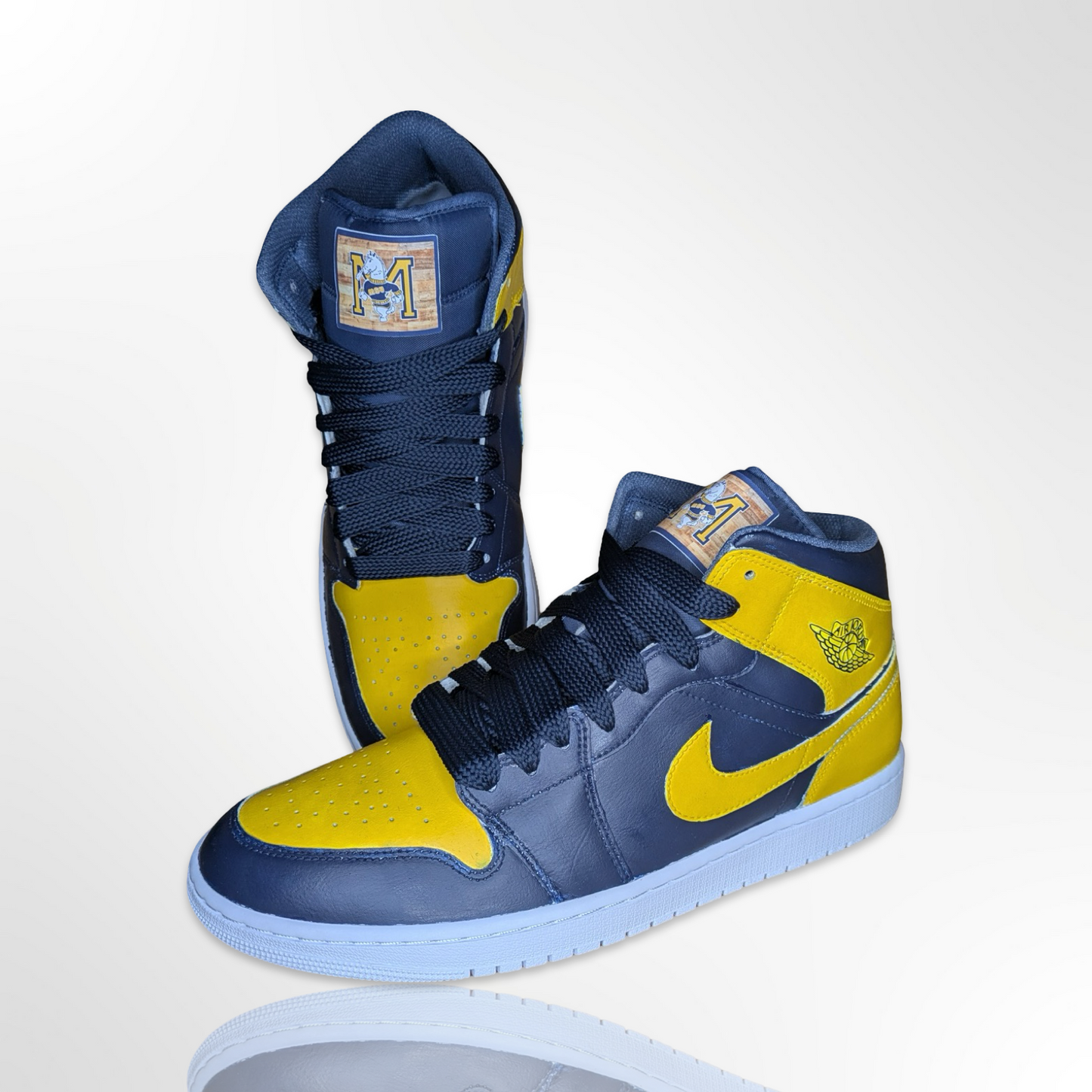 Murray State Black and Yellow Custom Shoes - Air Jordan 1 Mid - FREE SHIPPING