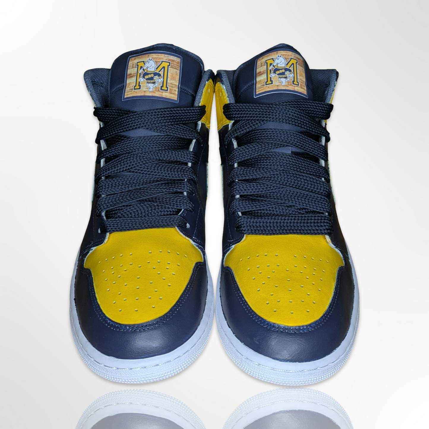 Murray State Black and Yellow Custom Shoes - Air Jordan 1 Mid - FREE SHIPPING