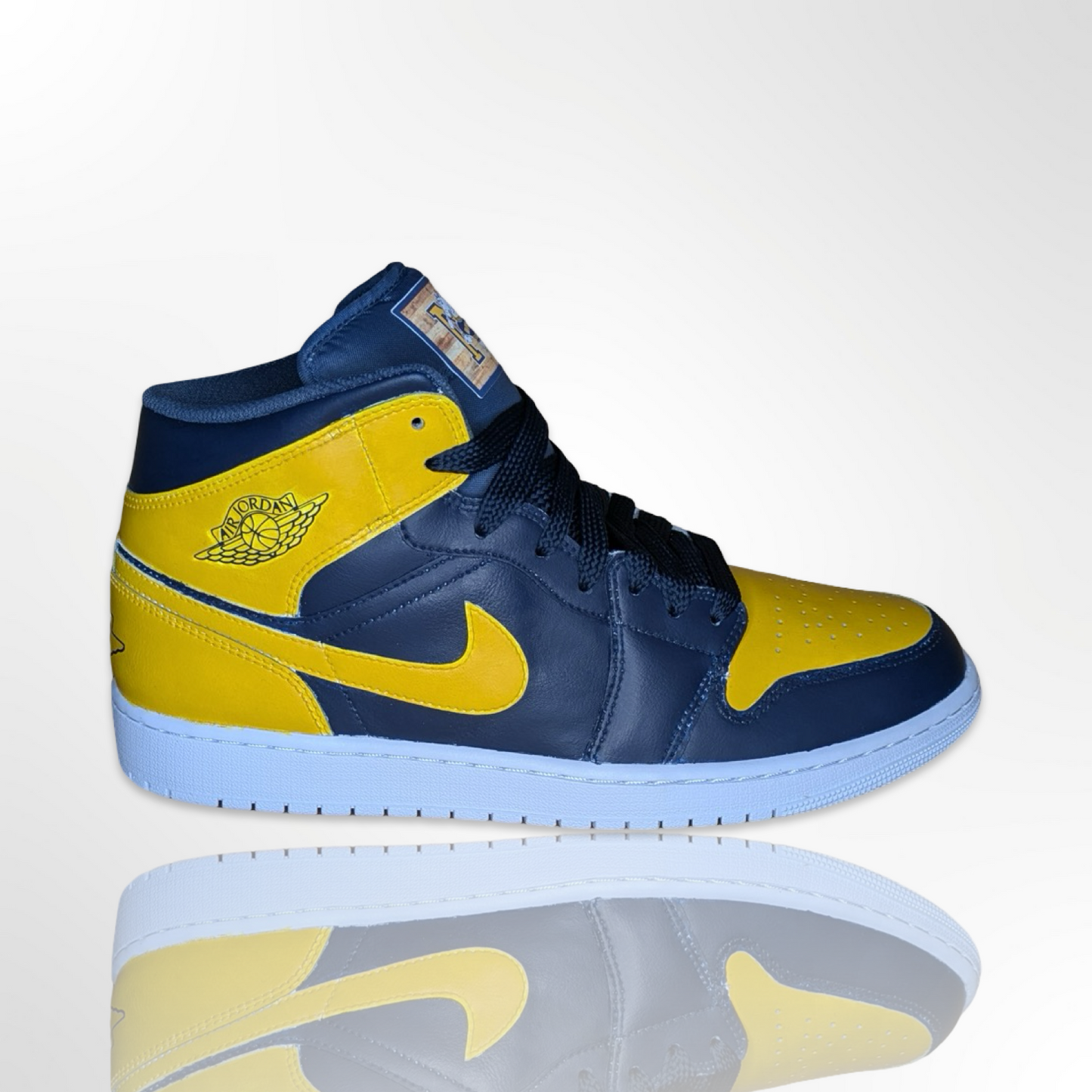 Murray State Black and Yellow Custom Shoes - Air Jordan 1 Mid - FREE SHIPPING