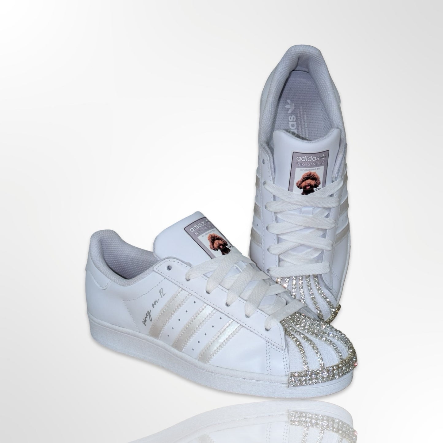 Wedding Reception Custom Shoes - Adidas Superstar Shell Toe - FREE SHIPPING
