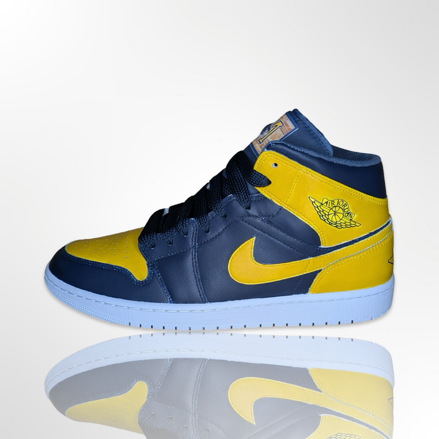 Murray State Black and Yellow Custom Shoes - Air Jordan 1 Mid - FREE SHIPPING