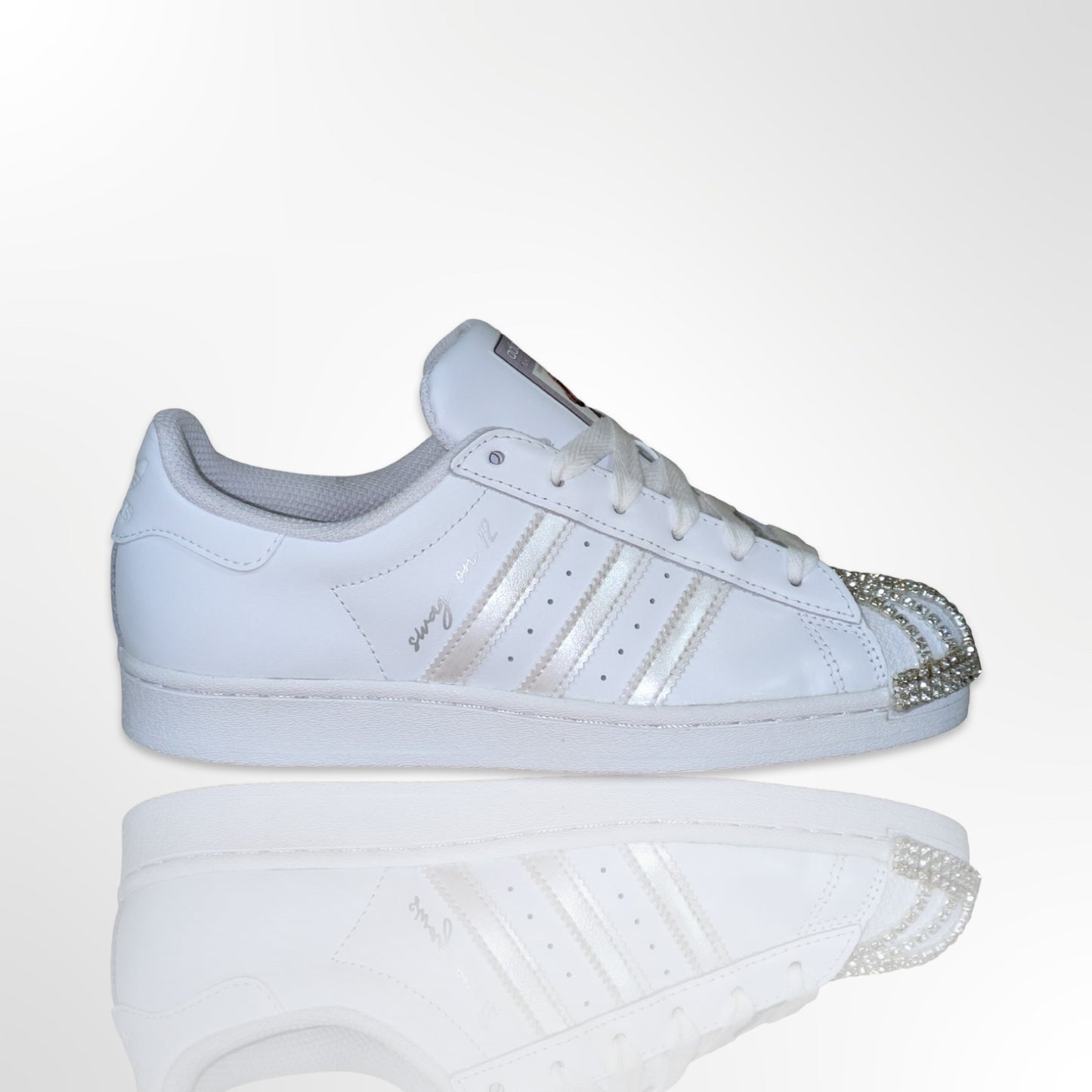 Wedding Reception Custom Shoes - Adidas Superstar Shell Toe - FREE SHIPPING