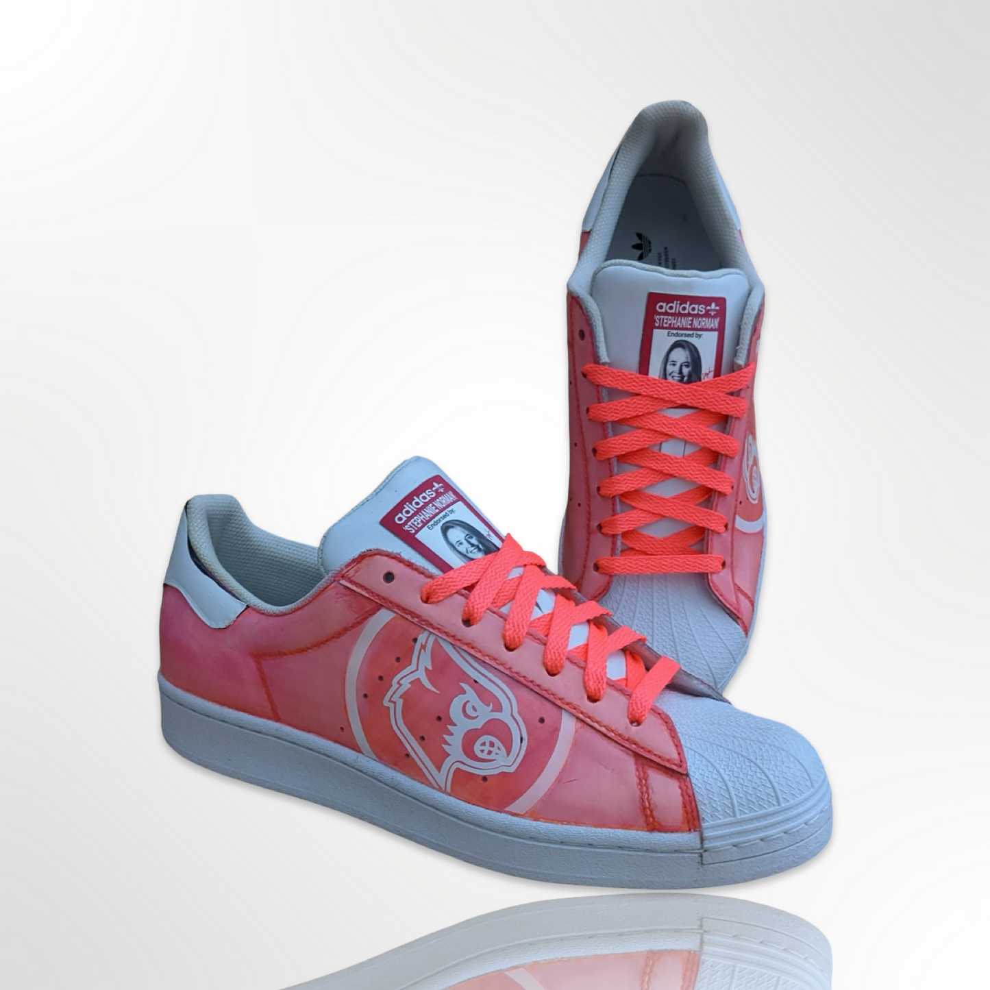 UofL University of Louisville "Pink Cardinal" Custom Shoes - Adidas Superstar - FREE SHIPPING