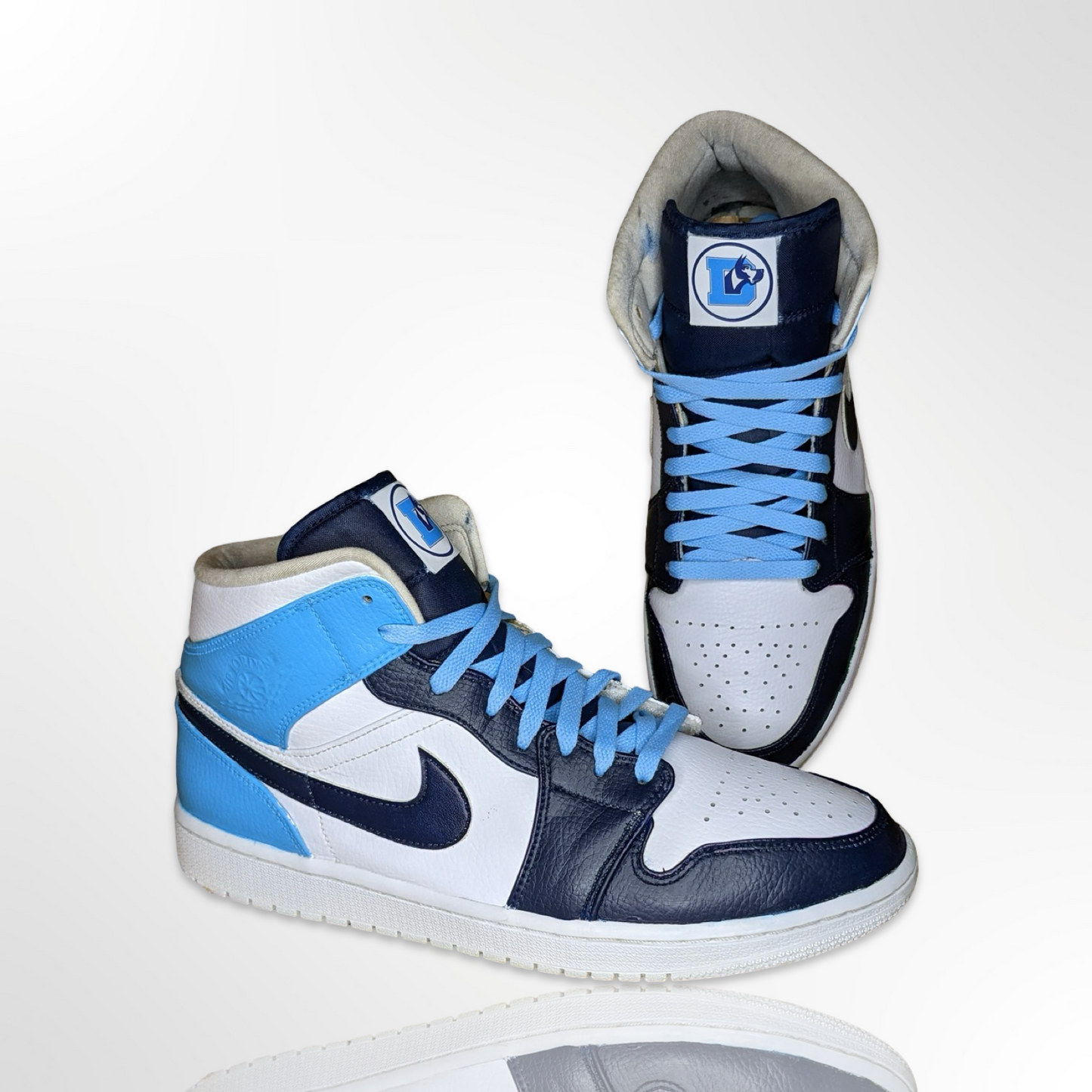 Navy Sky Custom Shoe - Air Jordan 1 Mid - FREE SHIPPING