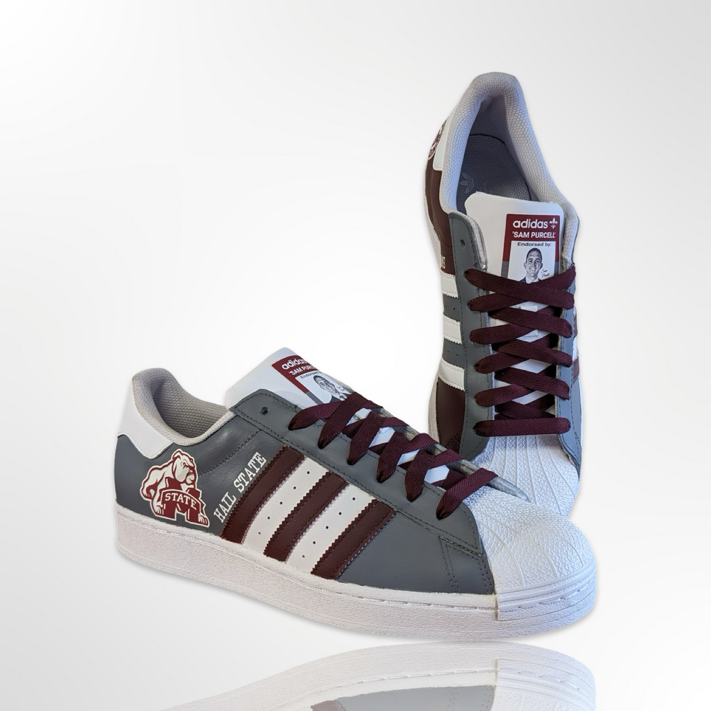 "Hail State Bulldogs" Custom Shoes - Adidas Superstar - FREE SHIPPING