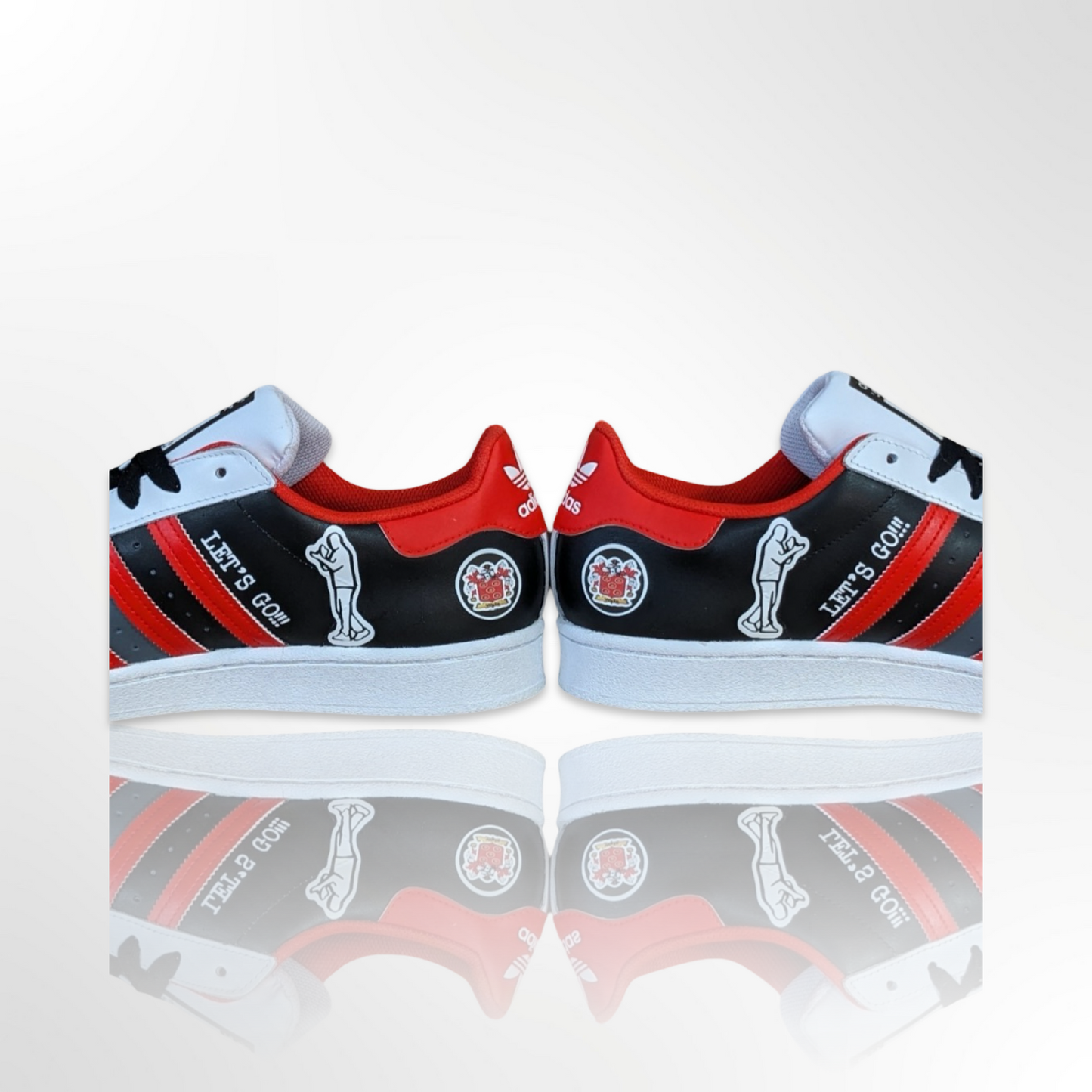 UofL University of Louisville Grey/Black Custom Shoes - Adidas Superstar - FREE SHIPPING