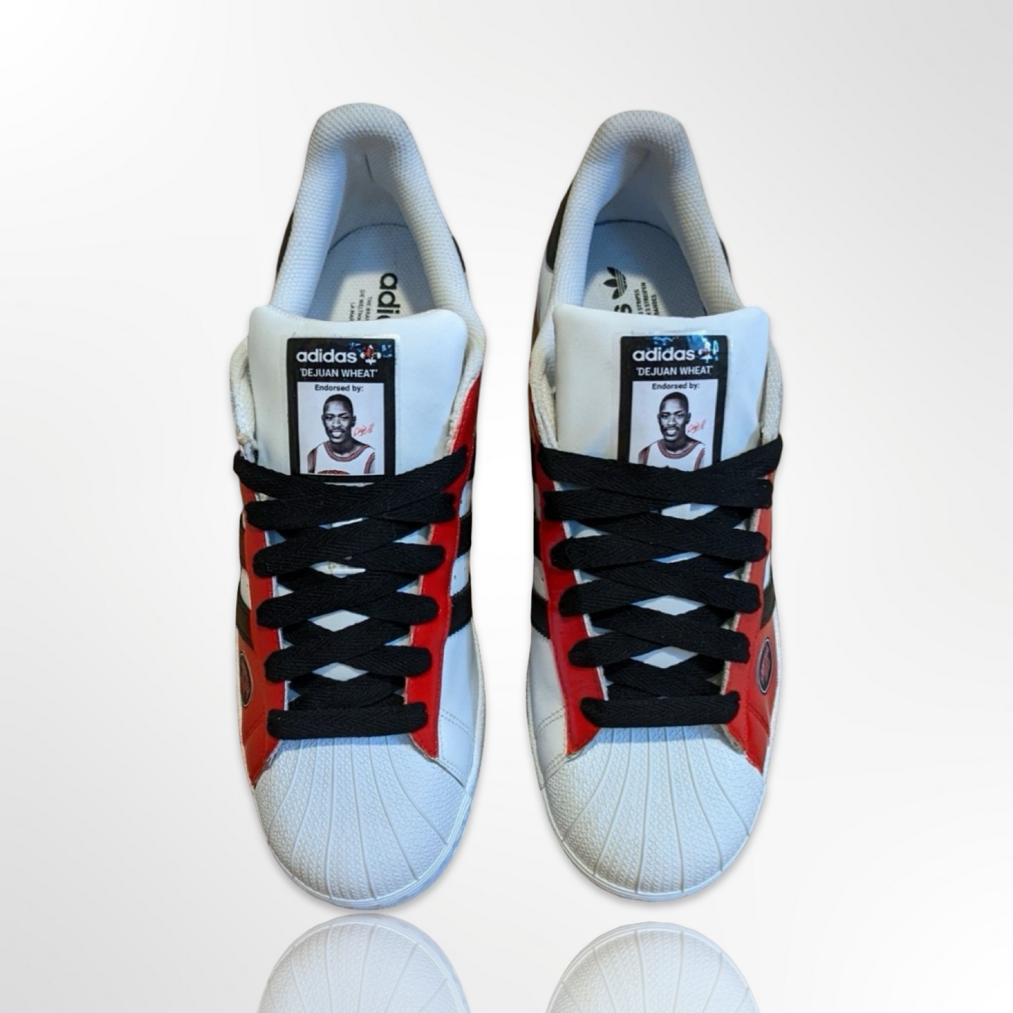 UofL University of Louisville DeJuan Wheat Custom Shoes - Adidas Superstar - FREE SHIPPING