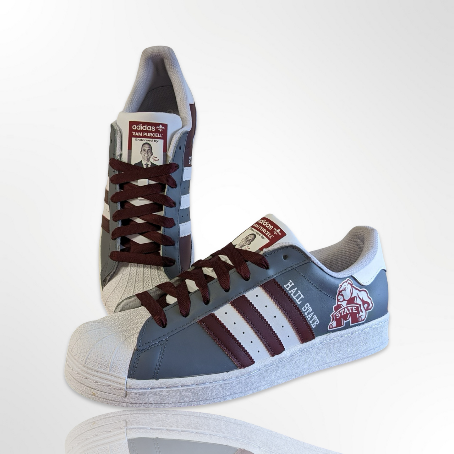 "Hail State Bulldogs" Custom Shoes - Adidas Superstar - FREE SHIPPING