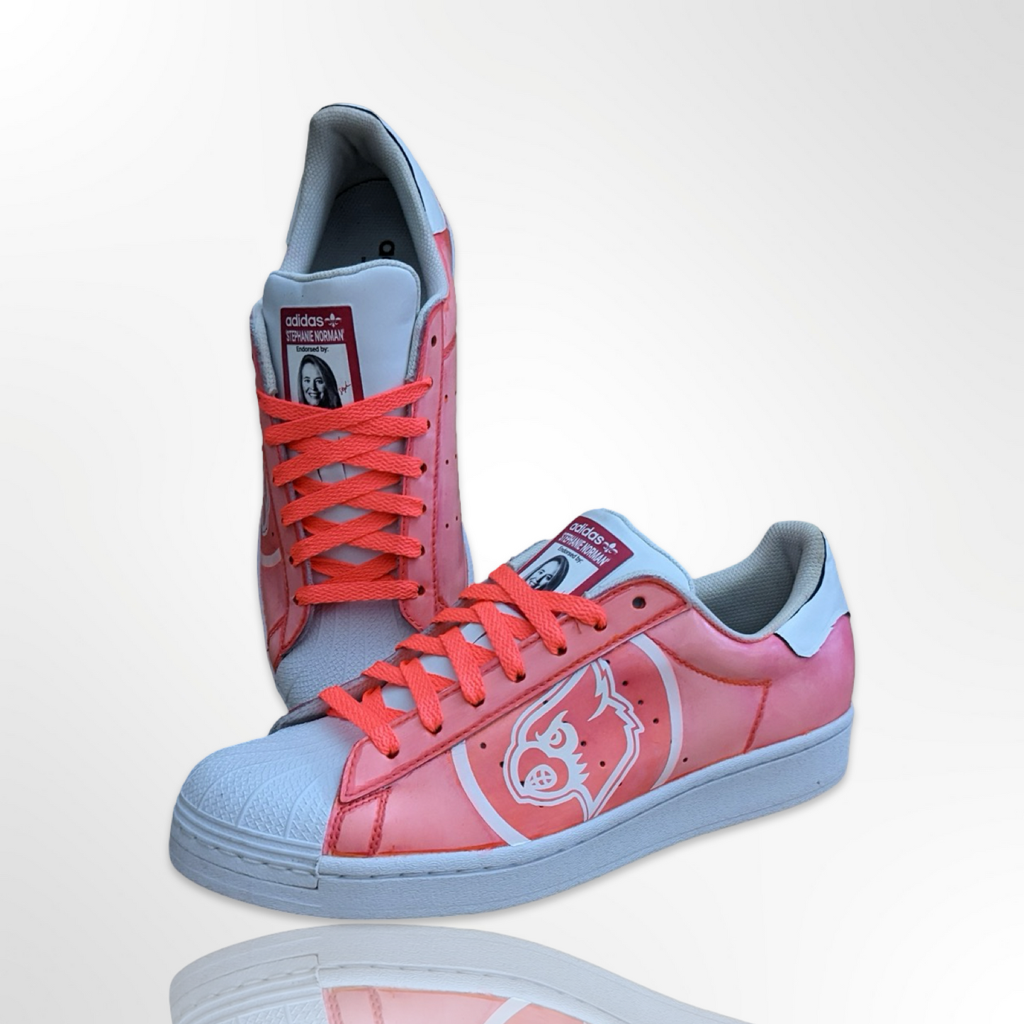 UofL University of Louisville "Pink Cardinal" Custom Shoes - Adidas Superstar - FREE SHIPPING