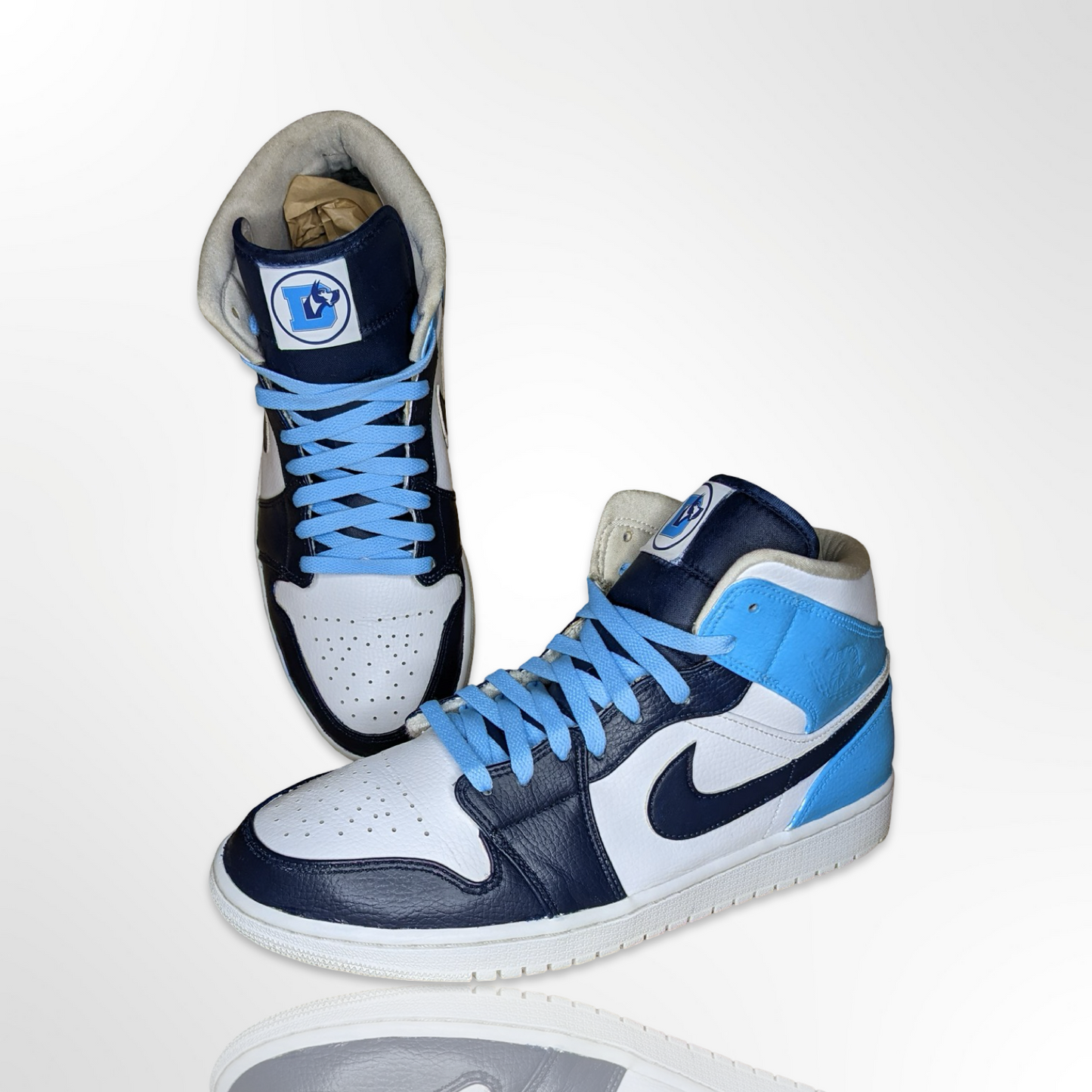 Navy Sky Custom Shoe - Air Jordan 1 Mid - FREE SHIPPING