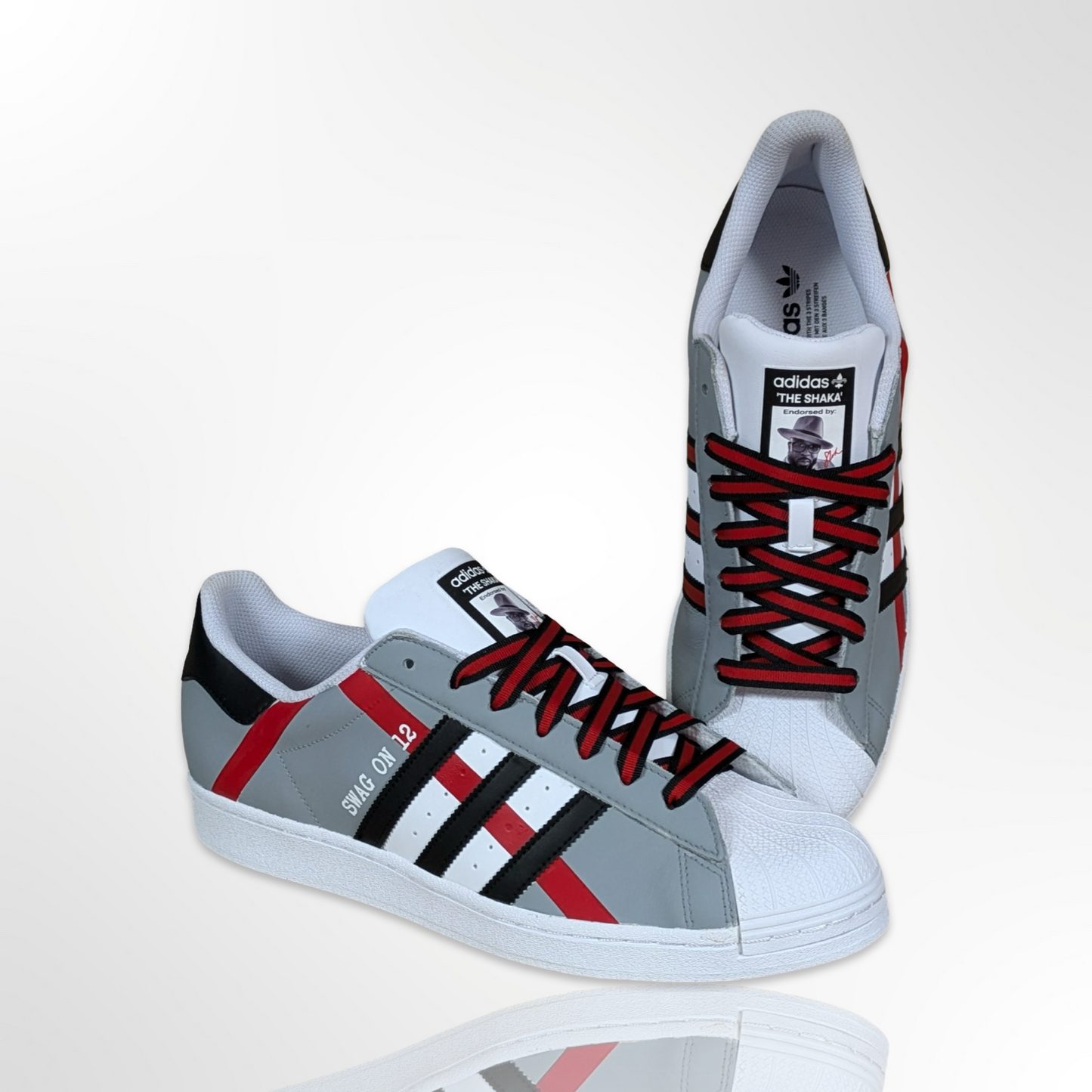 Tartan Grey Plaid Custom Shoes - Adidas Superstar - FREE SHIPPING