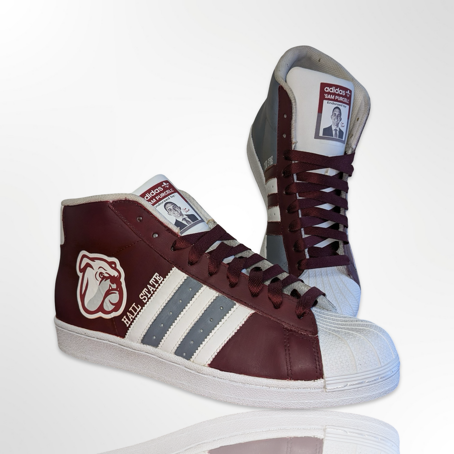 "Hail State Bulldogs" Custom Shoes - Adidas Superstar - FREE SHIPPING