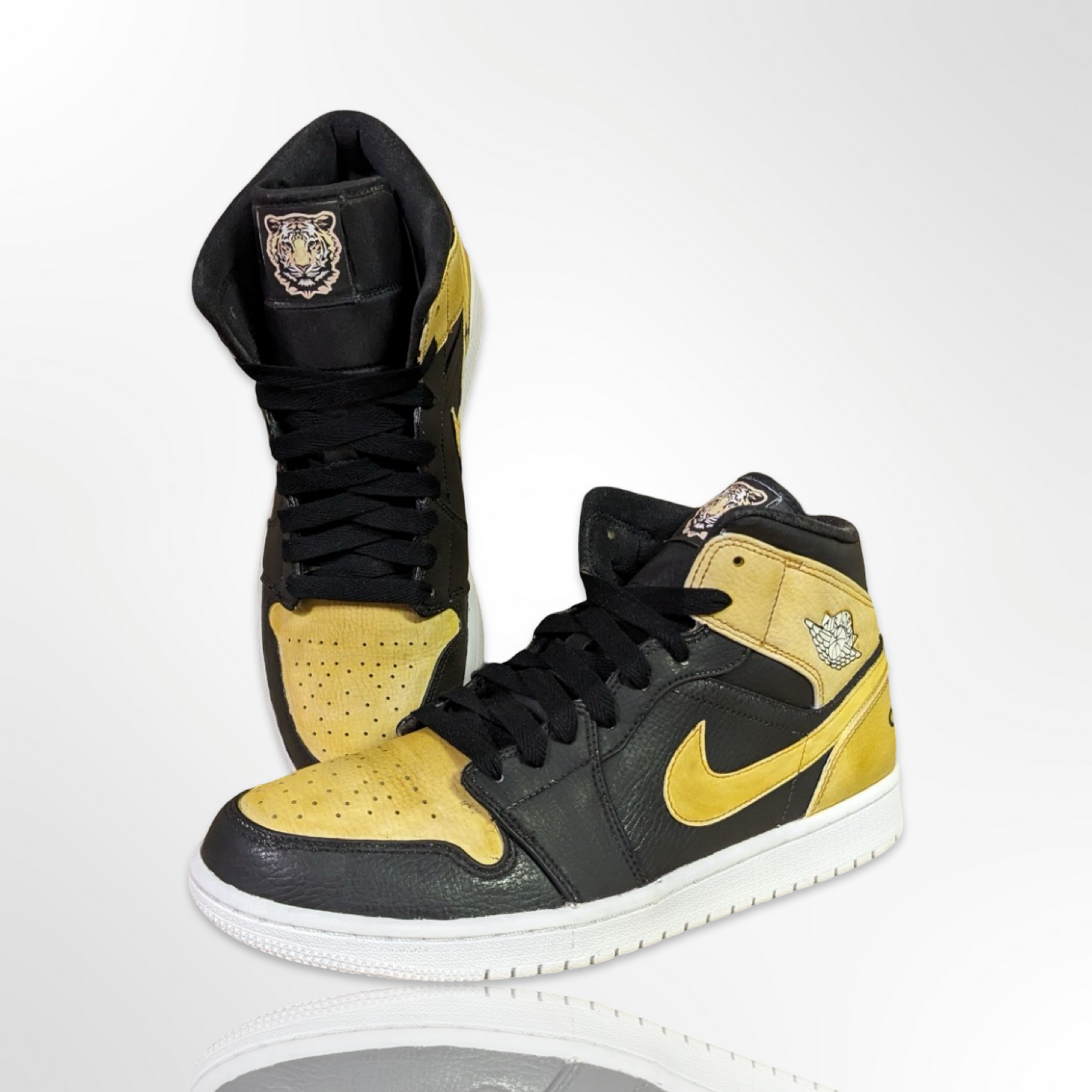Murray High School "Tiger Pride" Custom Shoes - Air Jordan 1 Mid - FREE SHIPPING