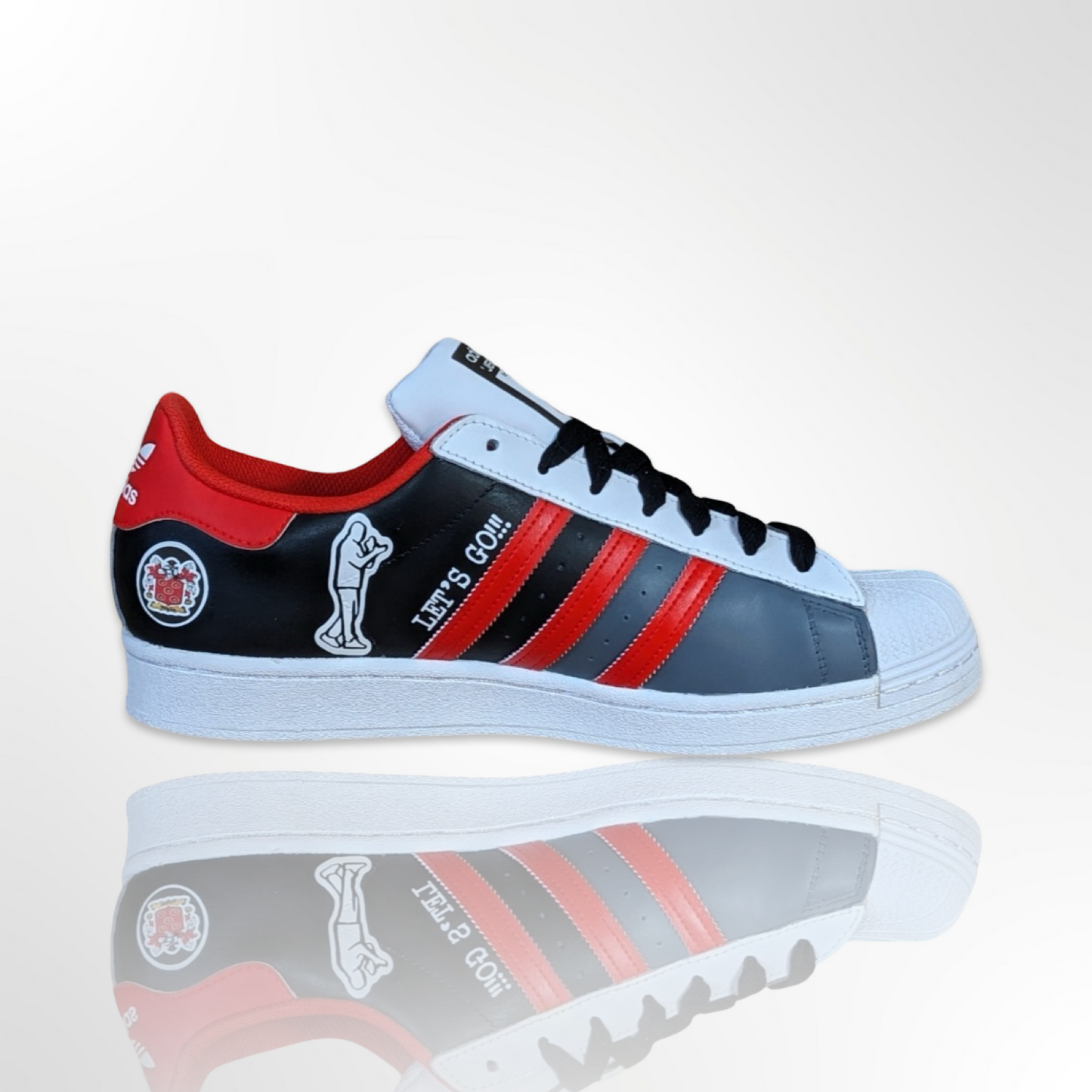 UofL University of Louisville Grey/Black Custom Shoes - Adidas Superstar - FREE SHIPPING