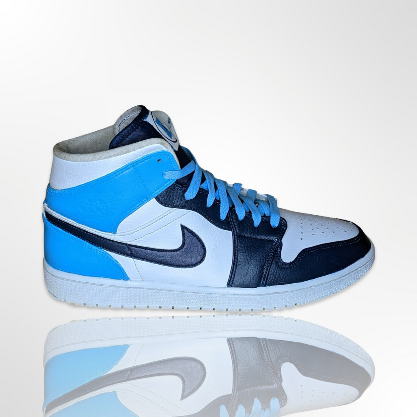 Navy Sky Custom Shoe - Air Jordan 1 Mid - FREE SHIPPING