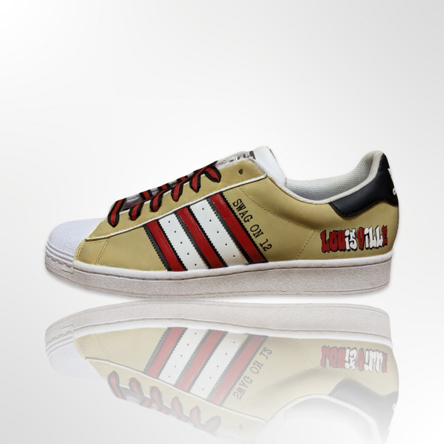 UofL University of Louisville "Don't Sweat The Technique" Custom Shoes - Adidas Superstar - FREE SHIPPING