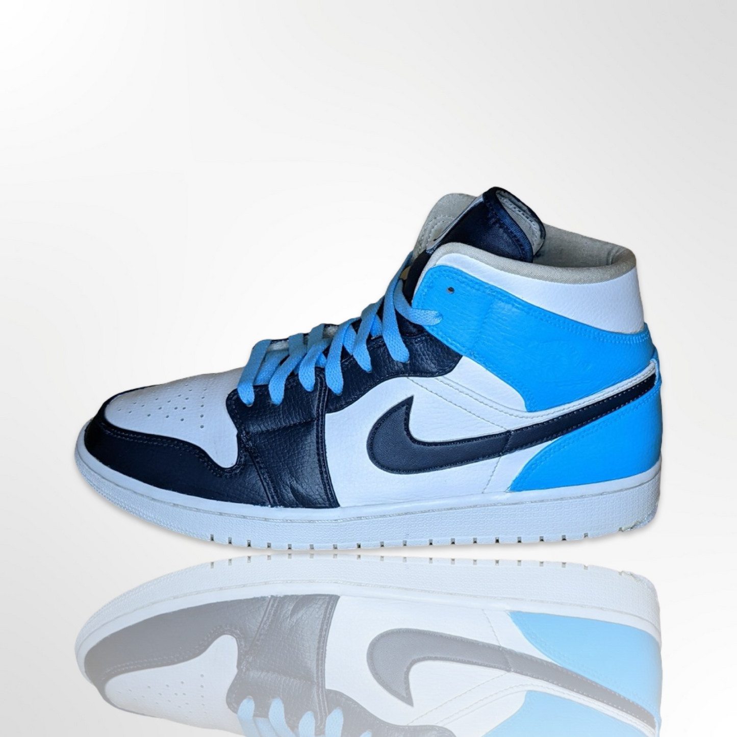 Navy Sky Custom Shoe - Air Jordan 1 Mid - FREE SHIPPING