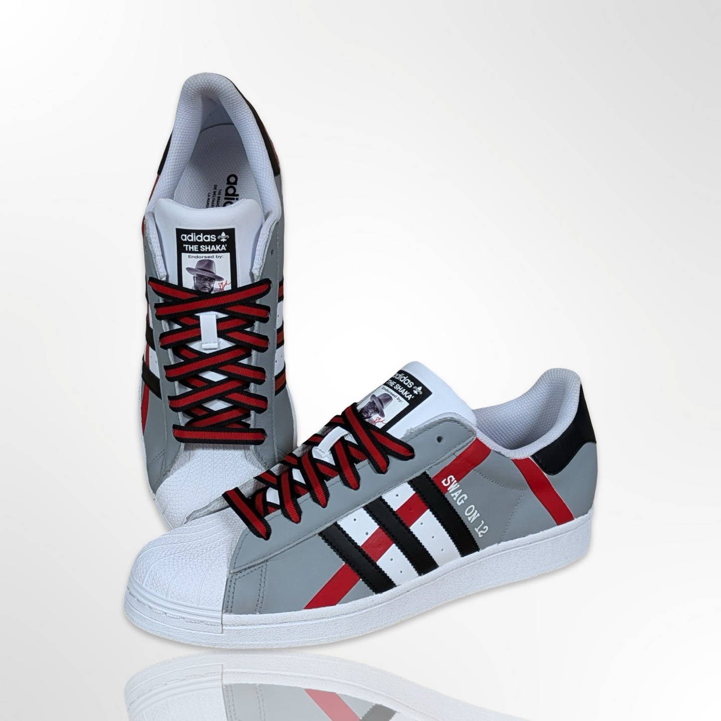 Tartan Grey Plaid Custom Shoes - Adidas Superstar - FREE SHIPPING