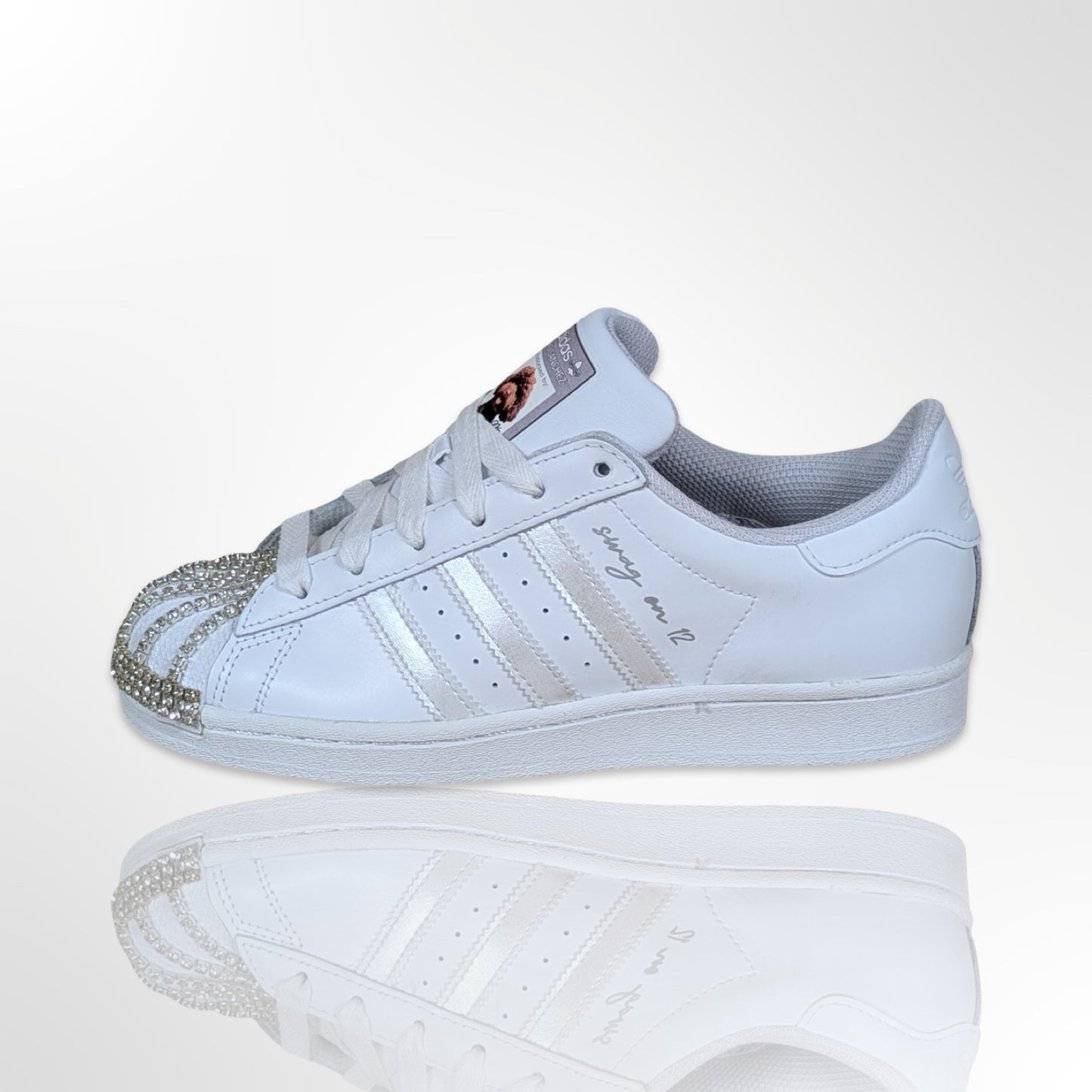Wedding Reception Custom Shoes - Adidas Superstar Shell Toe - FREE SHIPPING
