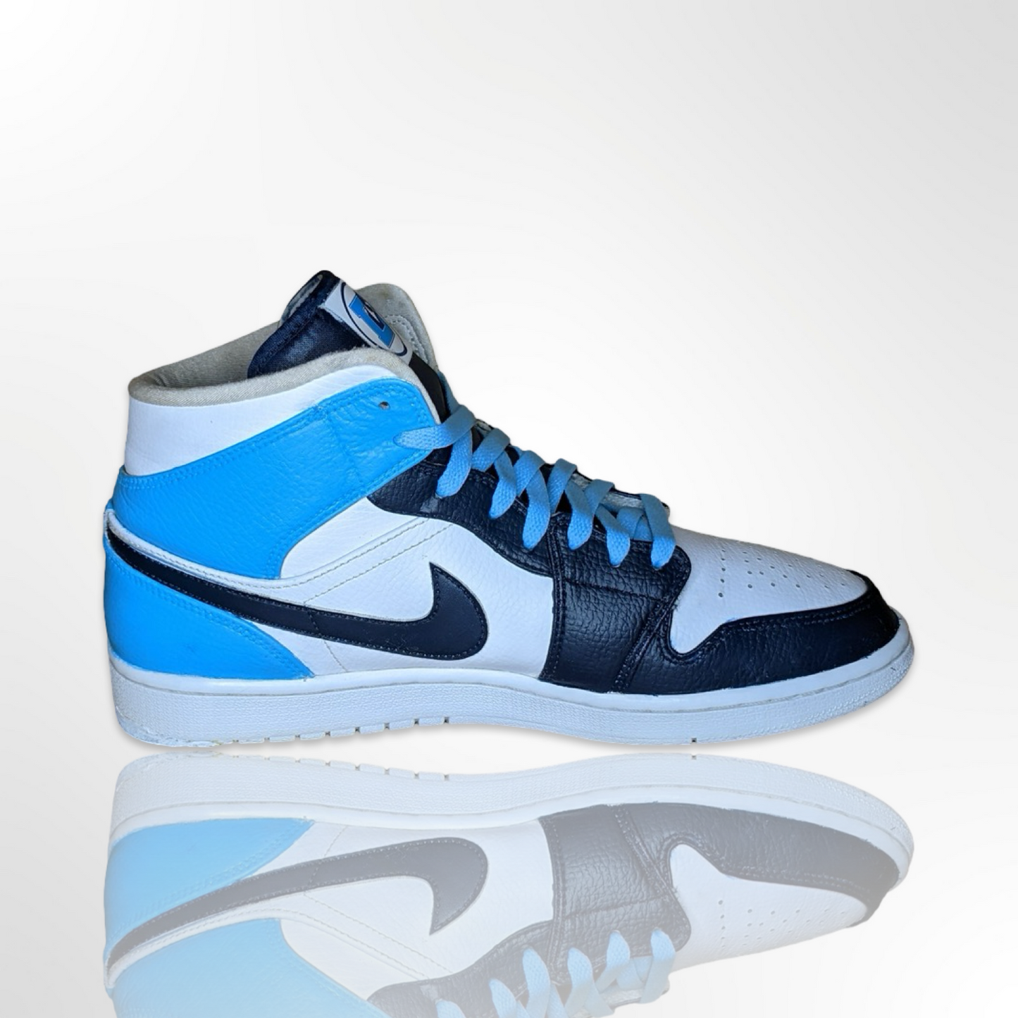Navy Sky Custom Shoe - Air Jordan 1 Mid - FREE SHIPPING