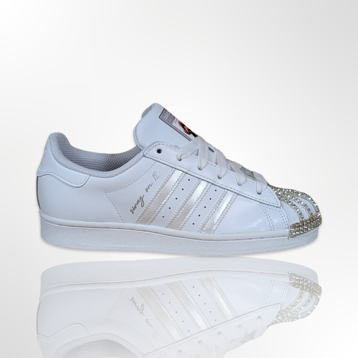 Wedding Reception Custom Shoes - Adidas Superstar Shell Toe - FREE SHIPPING