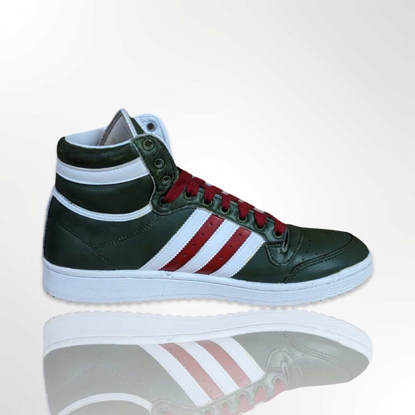 Green and Red Custom Shoes - Adidas Top Ten - FREE SHIPPING