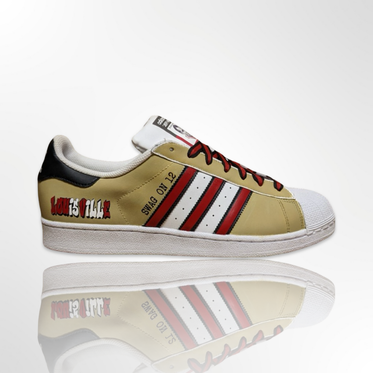 UofL University of Louisville "Don't Sweat The Technique" Custom Shoes - Adidas Superstar - FREE SHIPPING