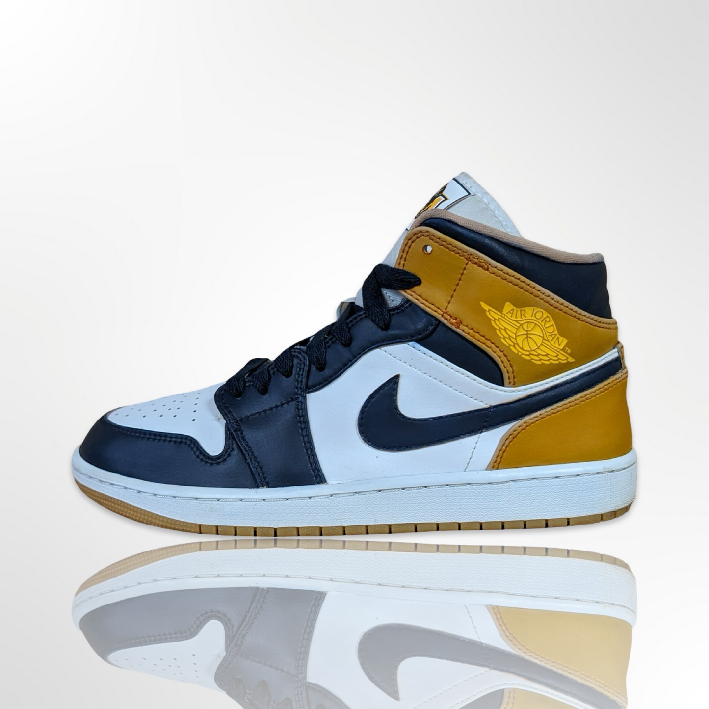 Murray State Navy and Gold Custom Shoes - Jordan 1 Mid - FREE SHIPPING