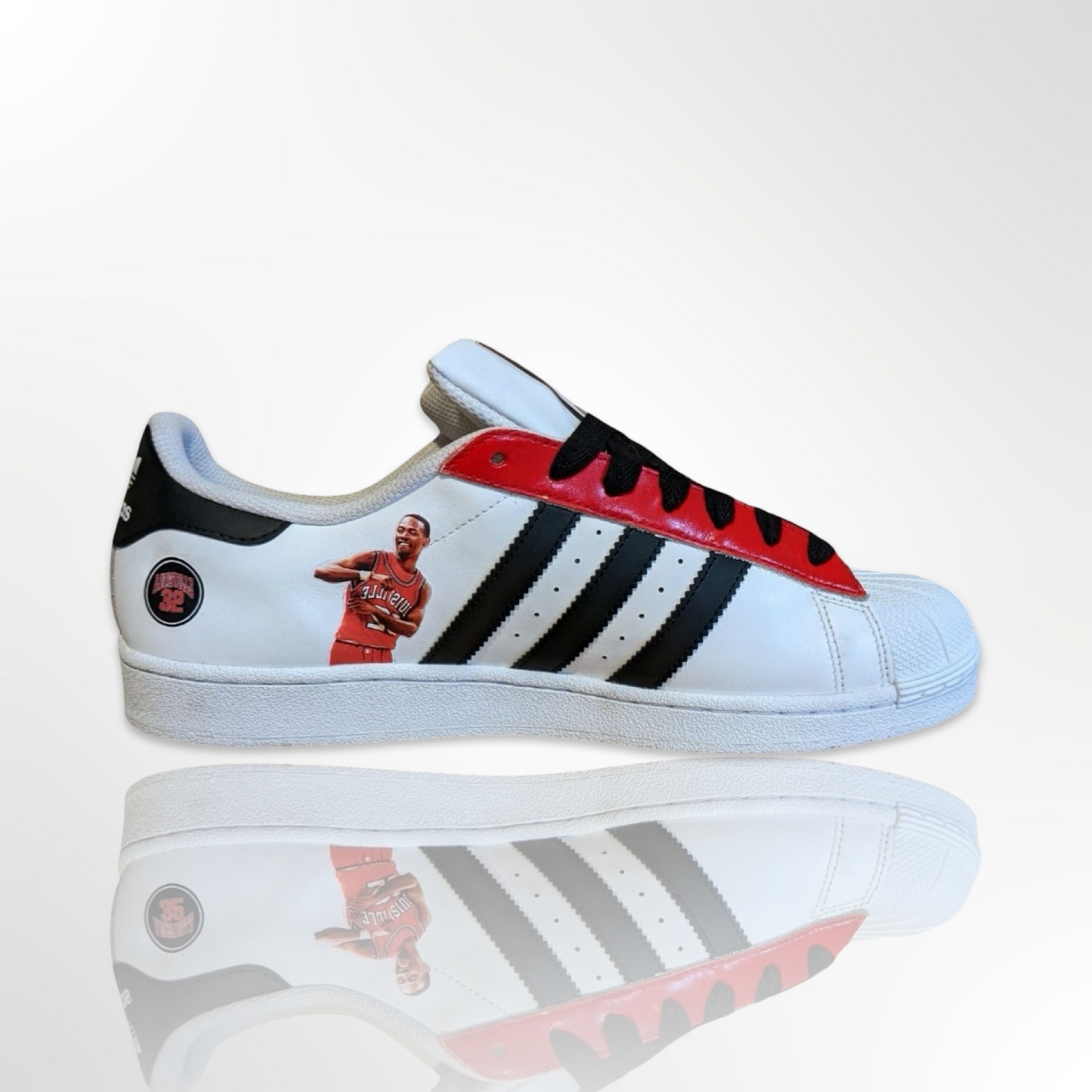 UofL University of Louisville DeJuan Wheat Custom Shoes - Adidas Superstar - FREE SHIPPING