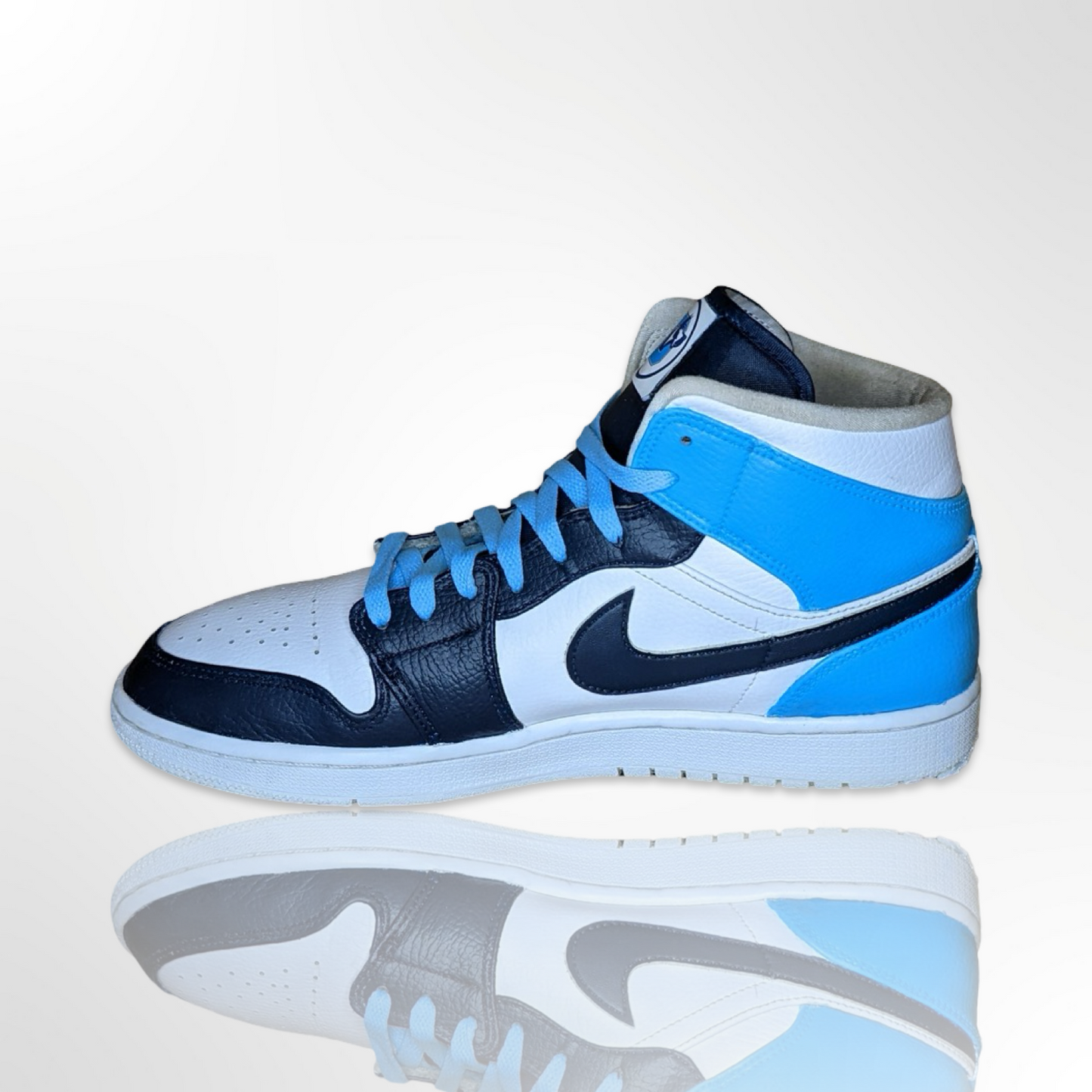 Navy Sky Custom Shoe - Air Jordan 1 Mid - FREE SHIPPING