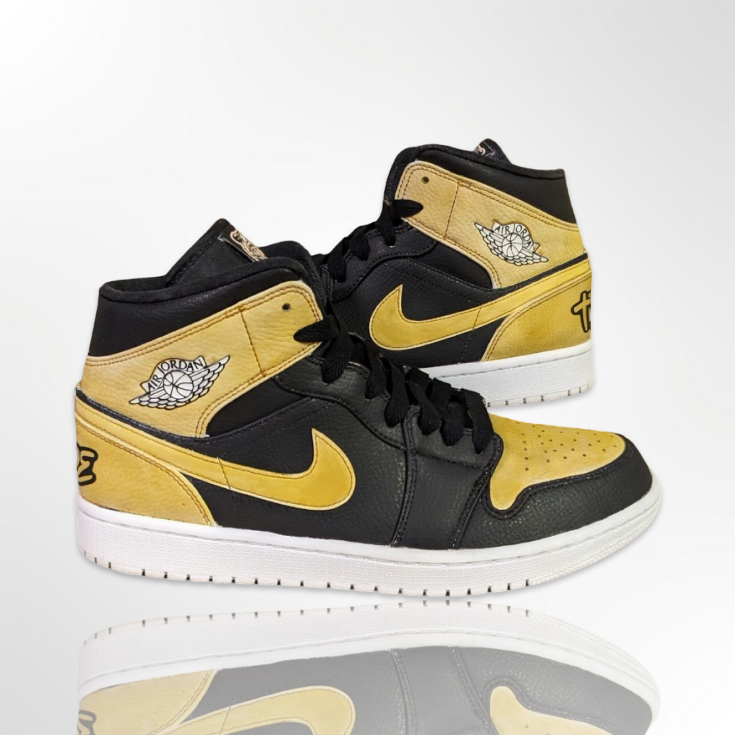 Murray High School "Tiger Pride" Custom Shoes - Air Jordan 1 Mid - FREE SHIPPING