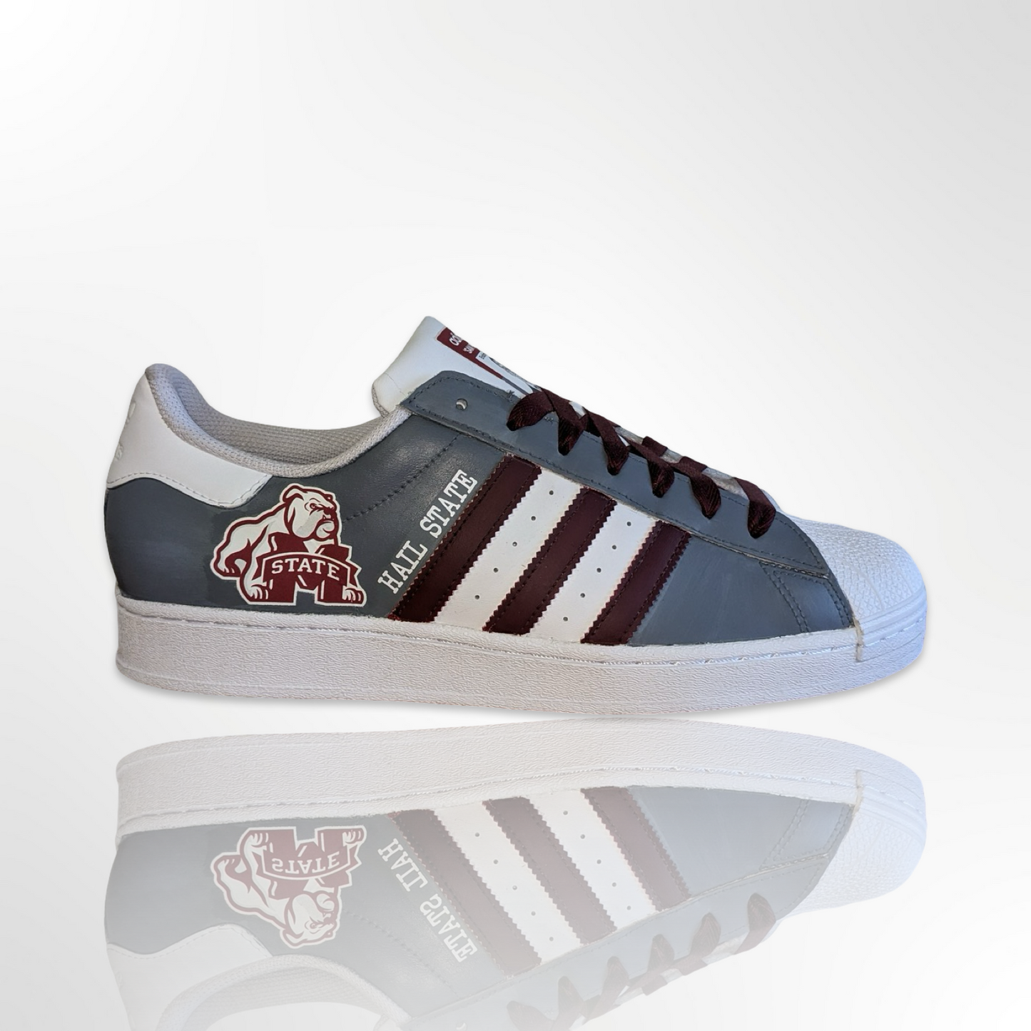 "Hail State Bulldogs" Custom Shoes - Adidas Superstar - FREE SHIPPING