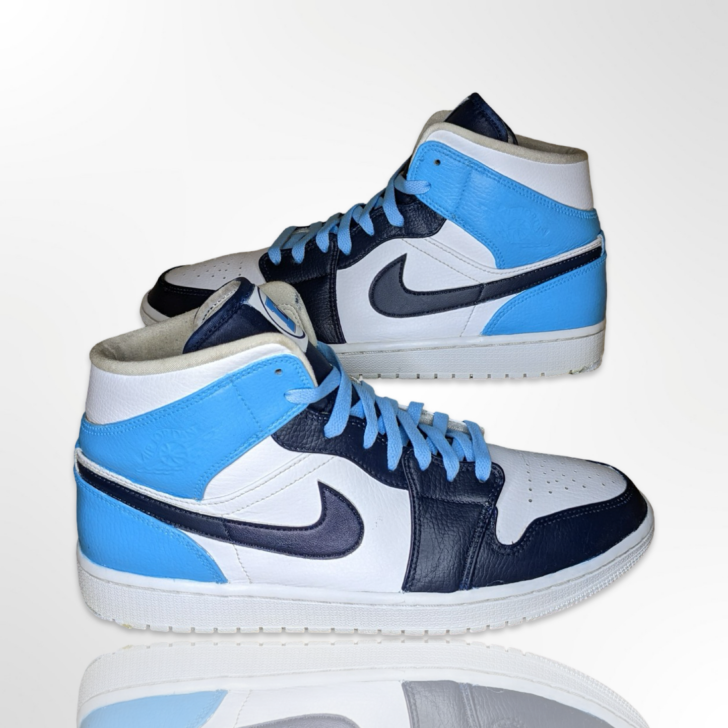 Navy Sky Custom Shoe - Air Jordan 1 Mid - FREE SHIPPING