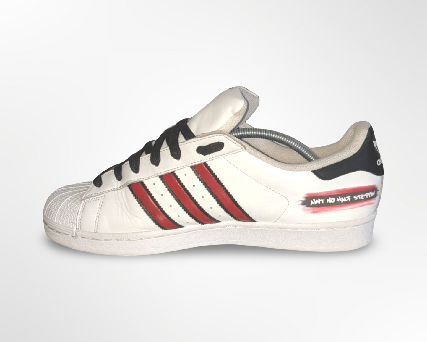 "Jeff Walz 1" White/Red Custom Shoes - Superstar Shell Toe - FREE SHIPPING