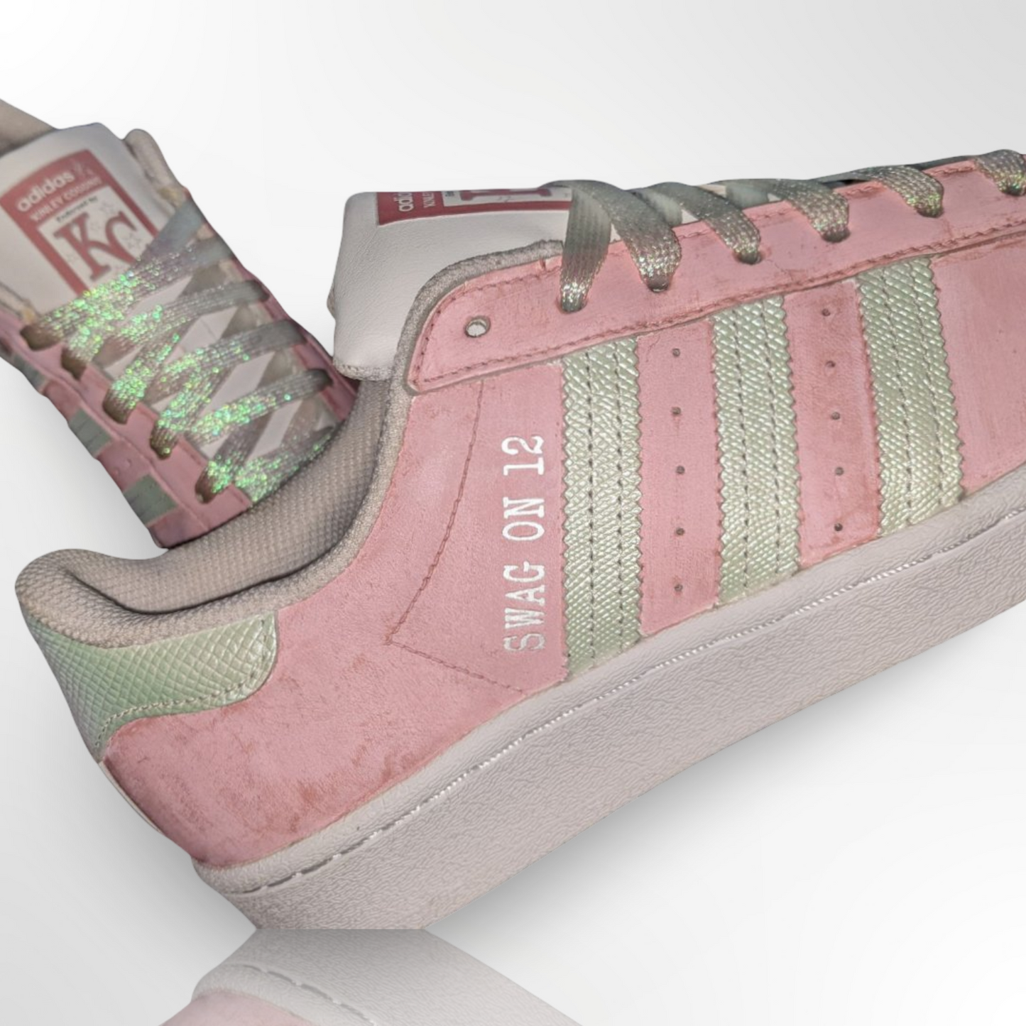 "Vintage Petal Pink" Custom Shoes - Adidas Superstar Shell Toe - FREE SHIPPING