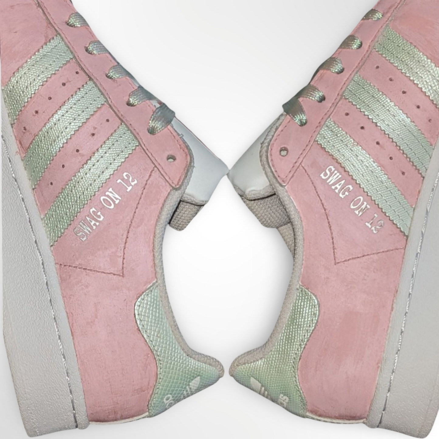 "Vintage Petal Pink" Custom Shoes - Adidas Superstar Shell Toe - FREE SHIPPING