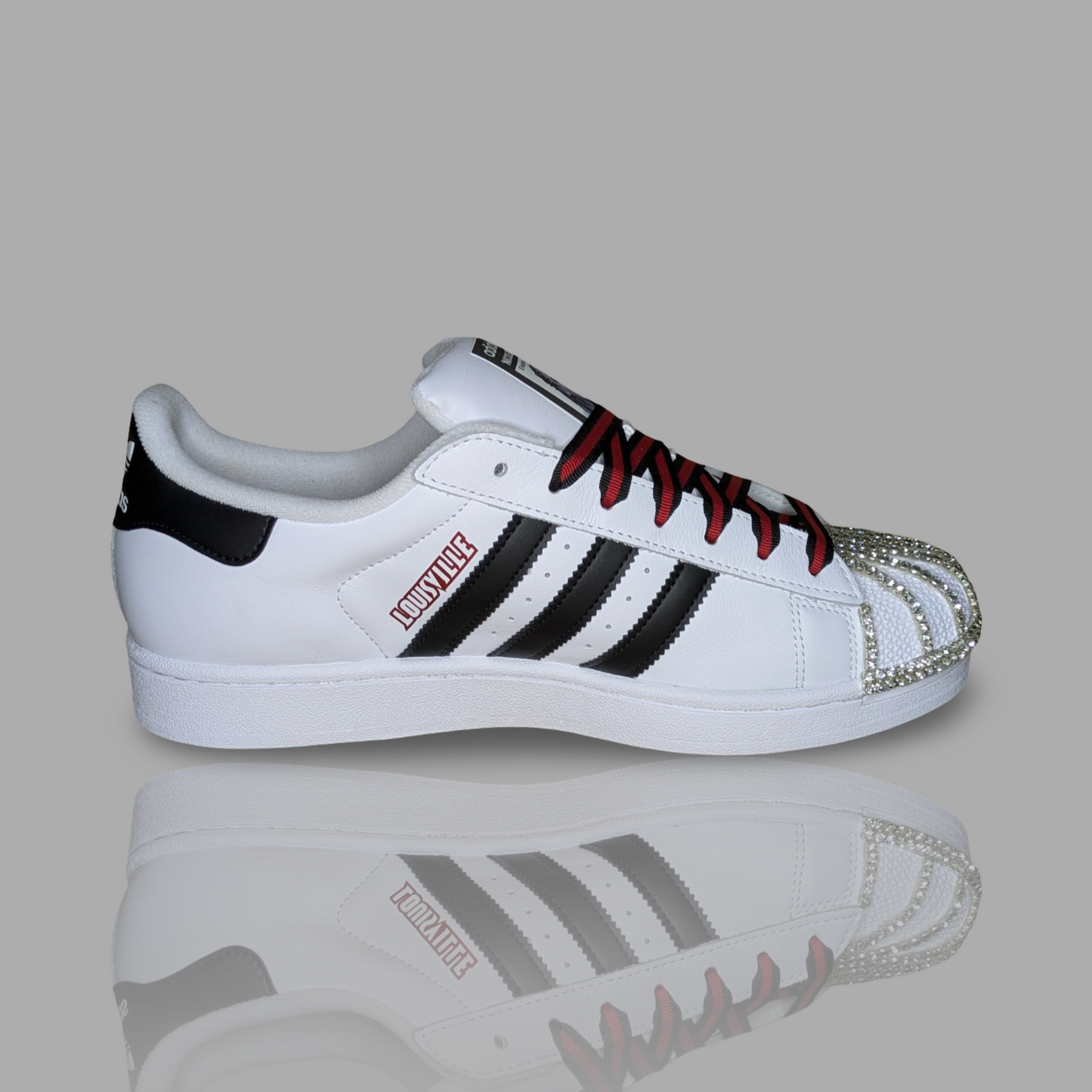 'Rhinestone Cardinal' Custom Shoes - Adidas Superstar - FREE SHIPPING