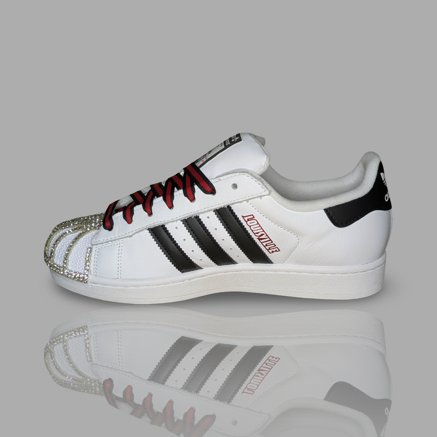'Rhinestone Cardinal' Custom Shoes - Adidas Superstar - FREE SHIPPING