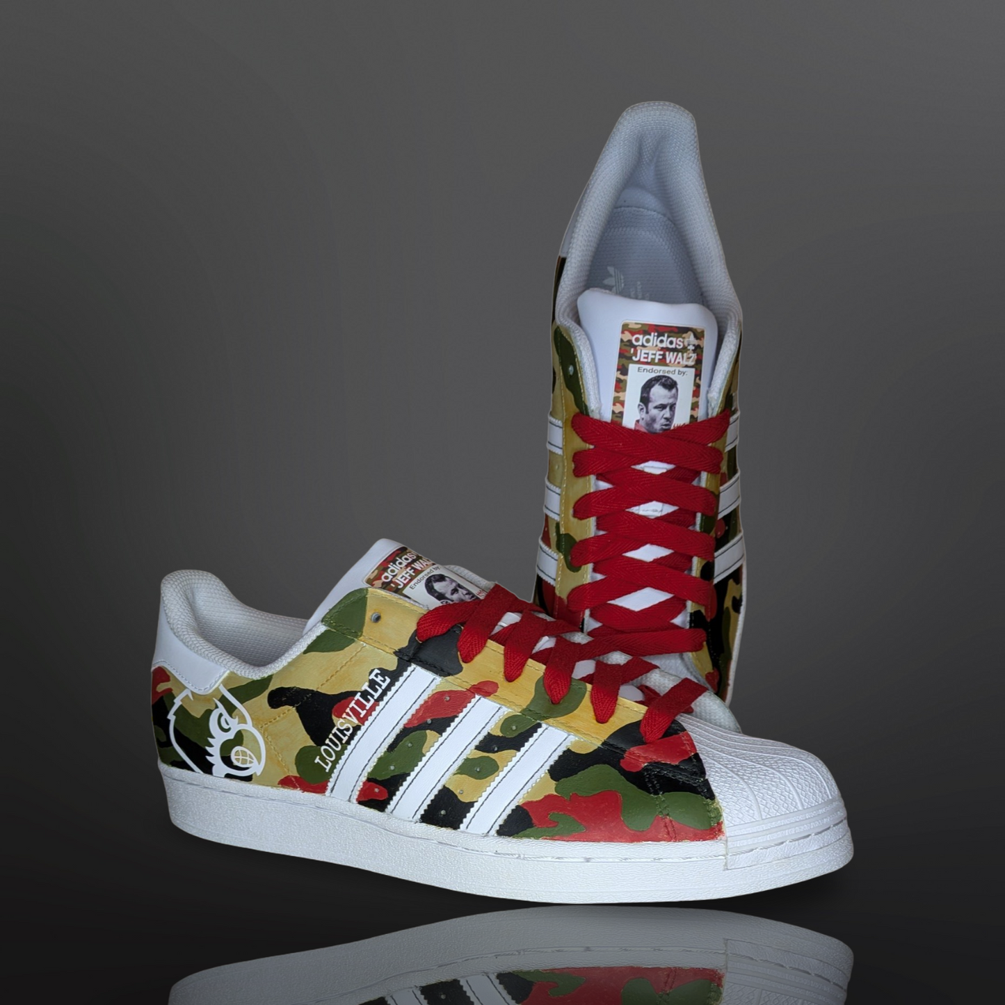 U of L ‘Camo Cards’ Custom Shoes - Adidas Superstar - FREE SHIPPING