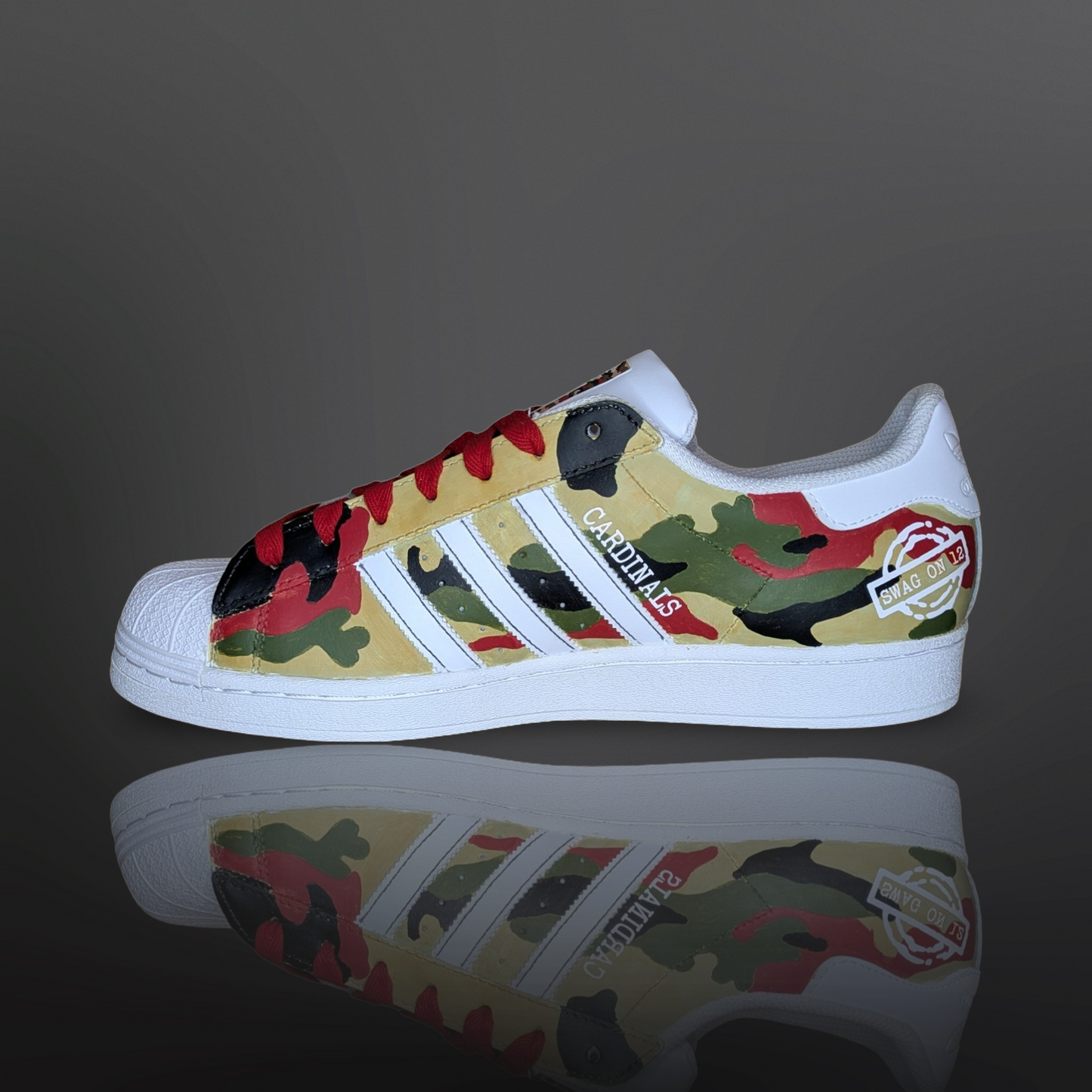 U of L ‘Camo Cards’ Custom Shoes - Adidas Superstar - FREE SHIPPING