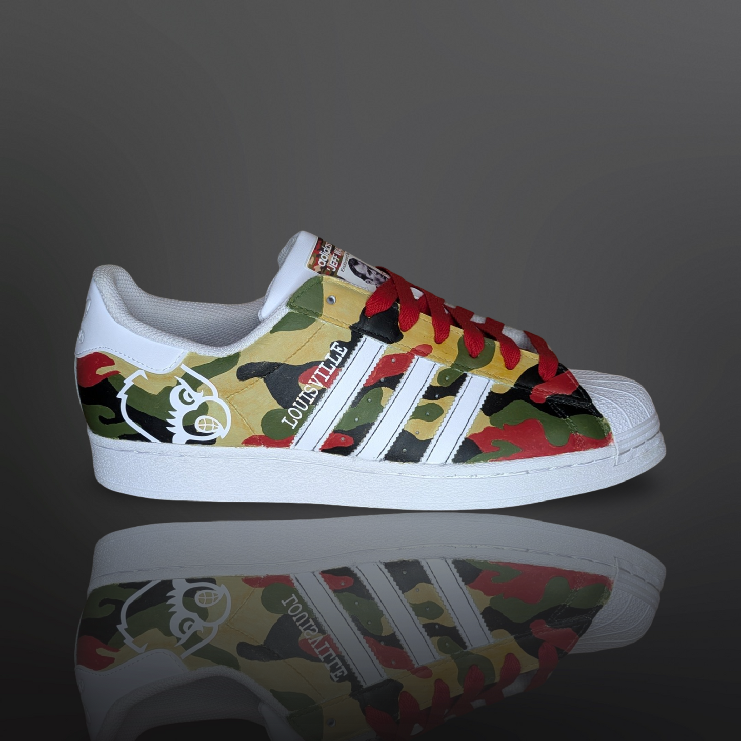 U of L ‘Camo Cards’ Custom Shoes - Adidas Superstar - FREE SHIPPING