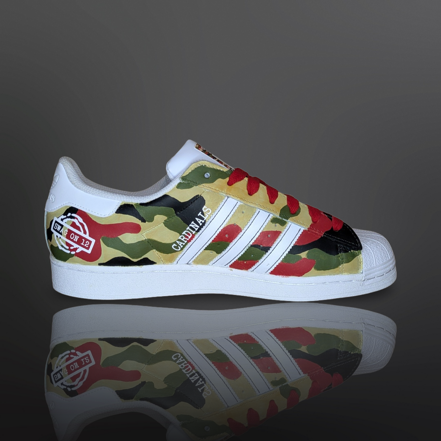 U of L ‘Camo Cards’ Custom Shoes - Adidas Superstar - FREE SHIPPING