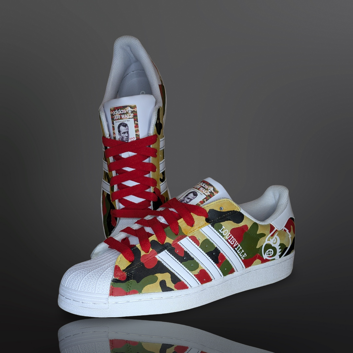 U of L ‘Camo Cards’ Custom Shoes - Adidas Superstar - FREE SHIPPING